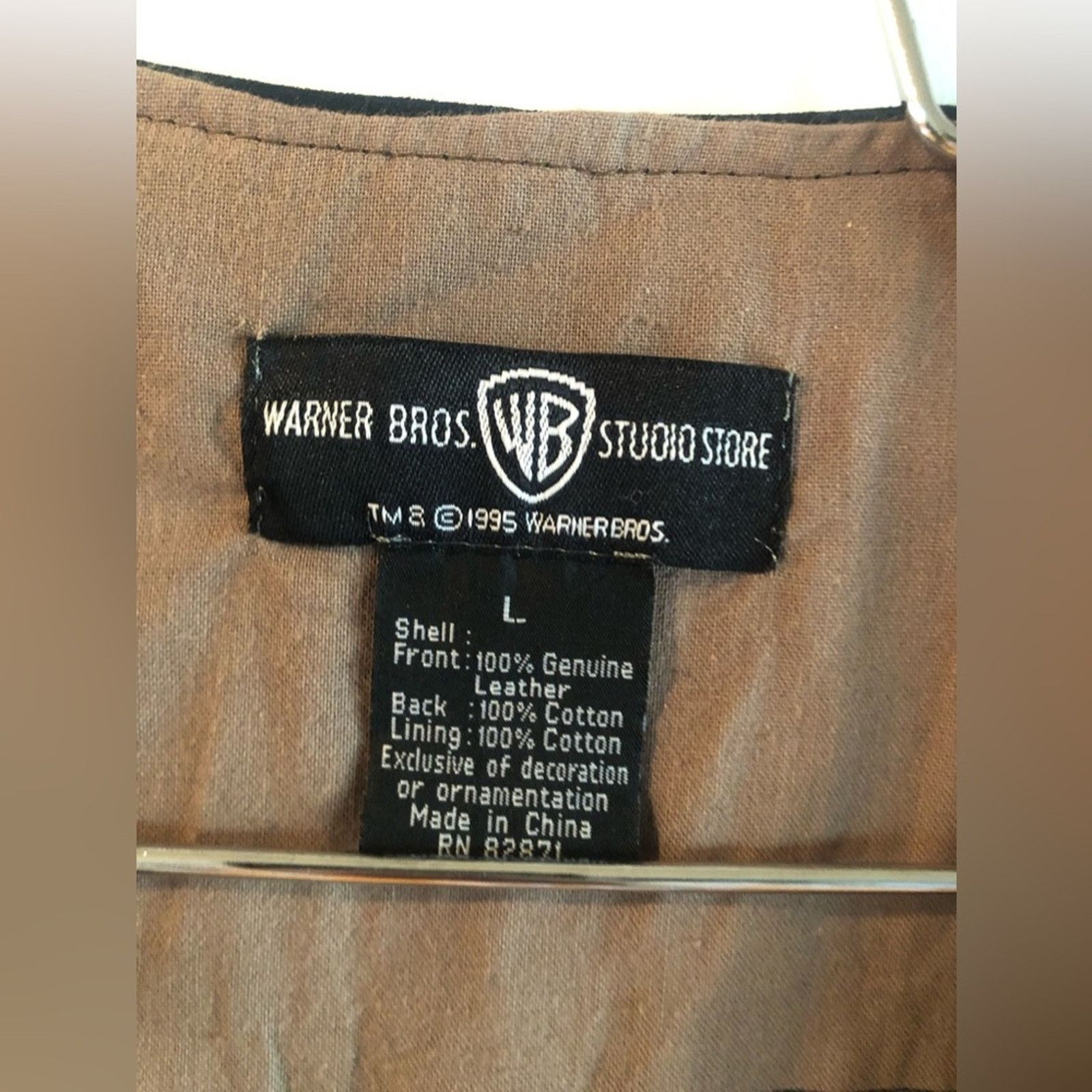Warner Bros Genuine leather vest. WB Warner Brothers Tasmanian Devil Size US L / EU 52-54 / 3 - 5 Thumbnail