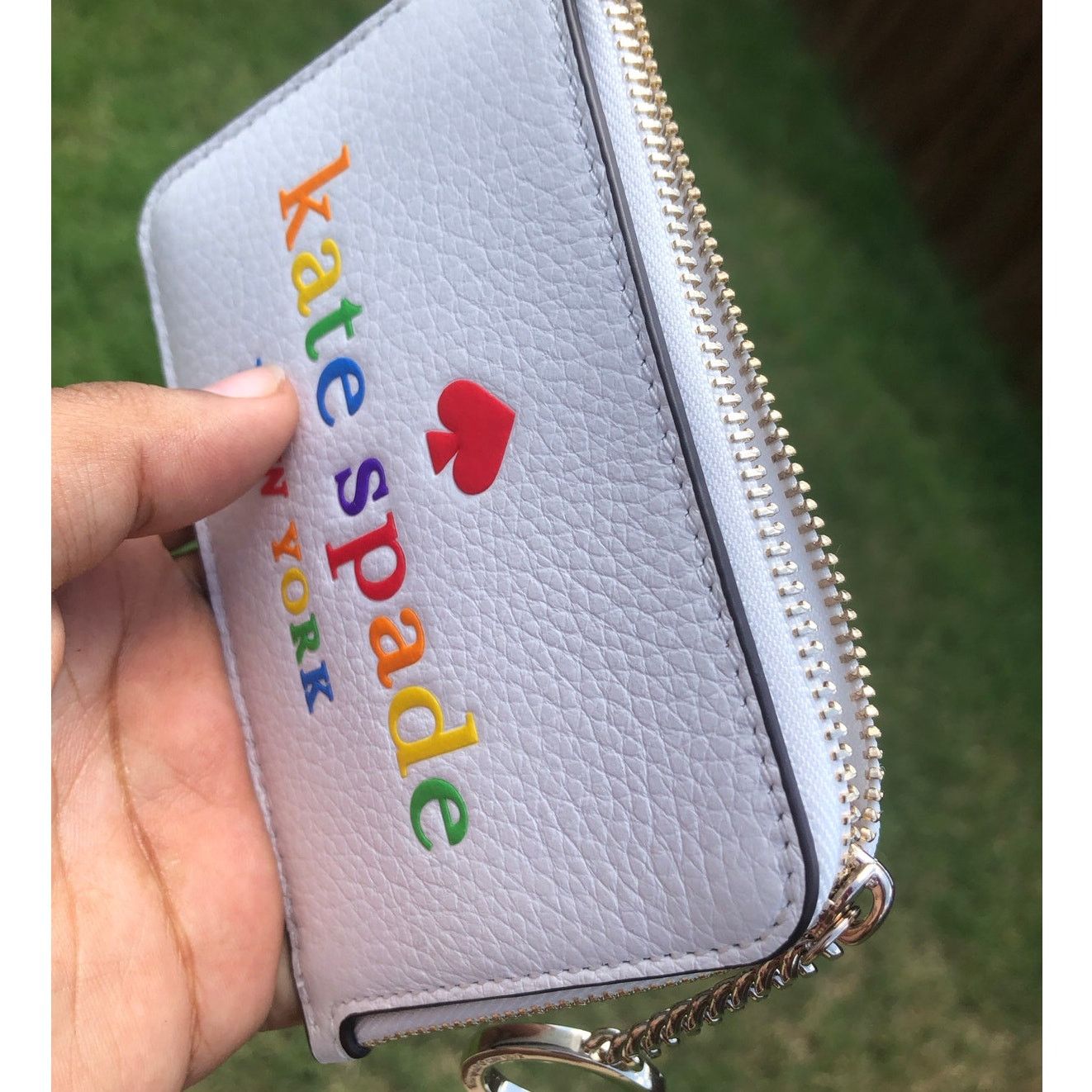 Kate Spade New Kate Spade Card Holder Keychain White Rainbow Size ONE SIZE - 3 Thumbnail