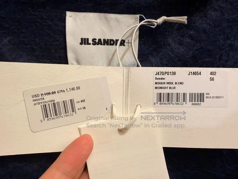 Jil Sander Jil Sander size 56 Letter Embroidered Crew Neck Sweater Jac Size US XL / EU 56 / 4 - 4 Thumbnail