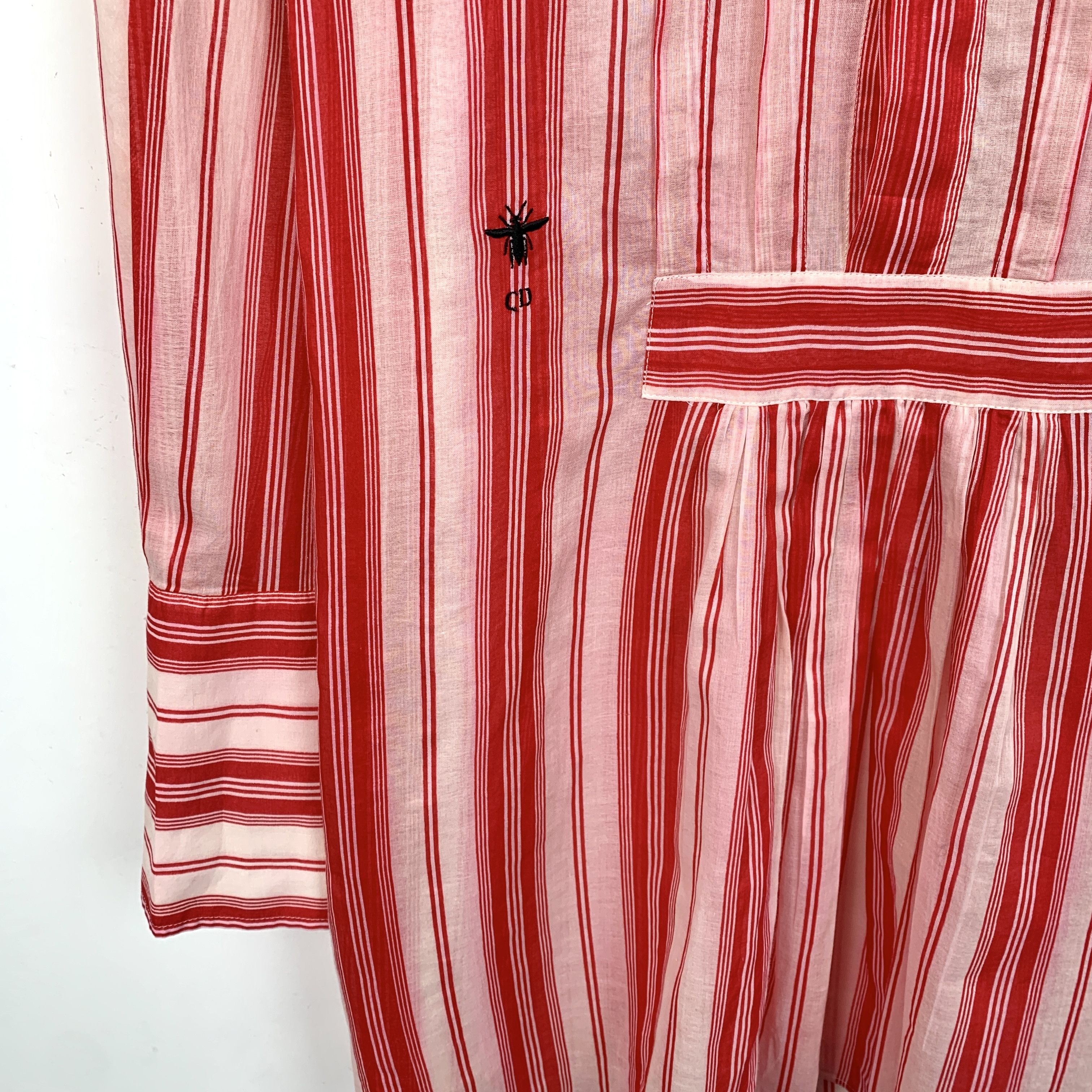 Dior Dior Red striped cotton long-sleeved dress 36 Size XS / US 0-2 / IT 36-38 - 5 Thumbnail