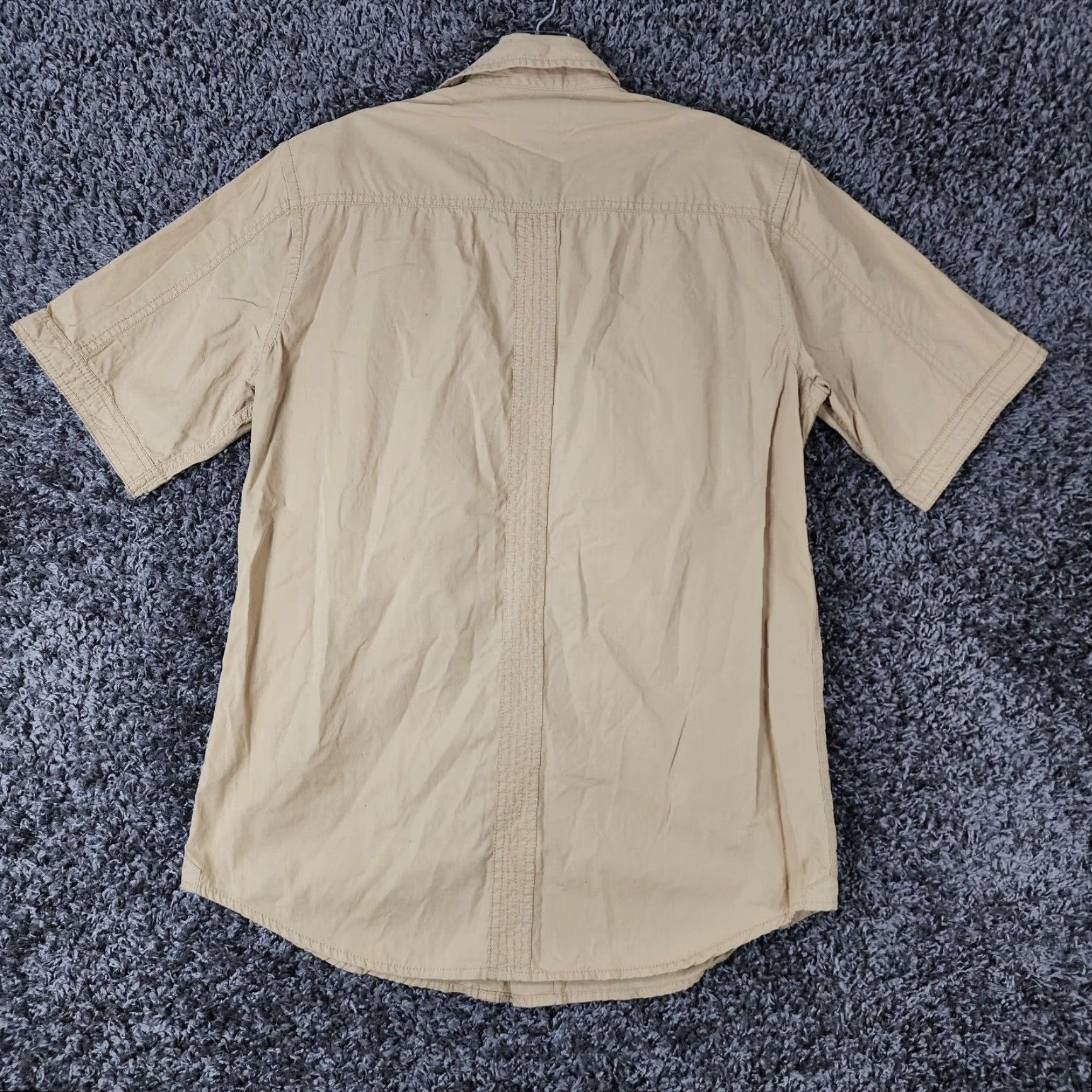 Ecko Unltd. VINTAGE Ecko Unltd Shirt Mens Beige Short Sleeve 100% Cotton Size M Button-Up Mens Size US 31 - 6 Thumbnail