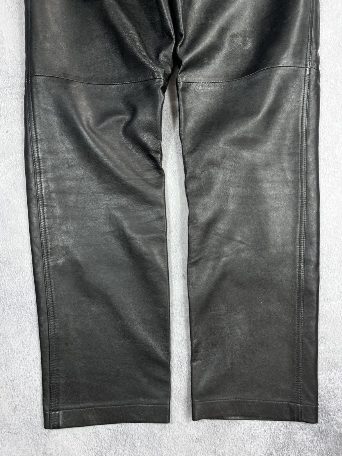 Genuine Leather × Leather × Vintage Vintage Y2K leather biker unisex pants avant garde opium Size US 30 / EU 46 - 10 Thumbnail