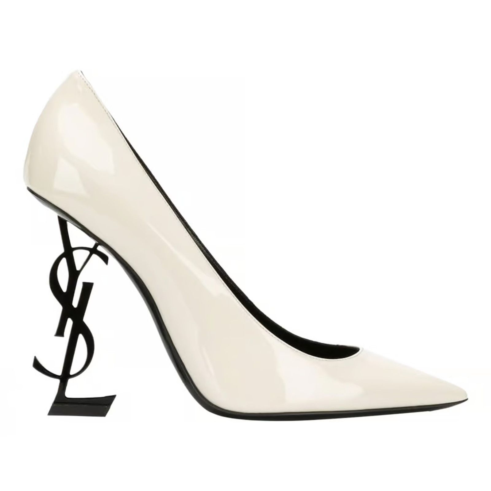 Yves Saint Laurent YSL Logo Opyum Opium 110 Neutro Patent Heel Pump 37.5 Size US 7.5 / IT 37.5 - 1 Thumbnail