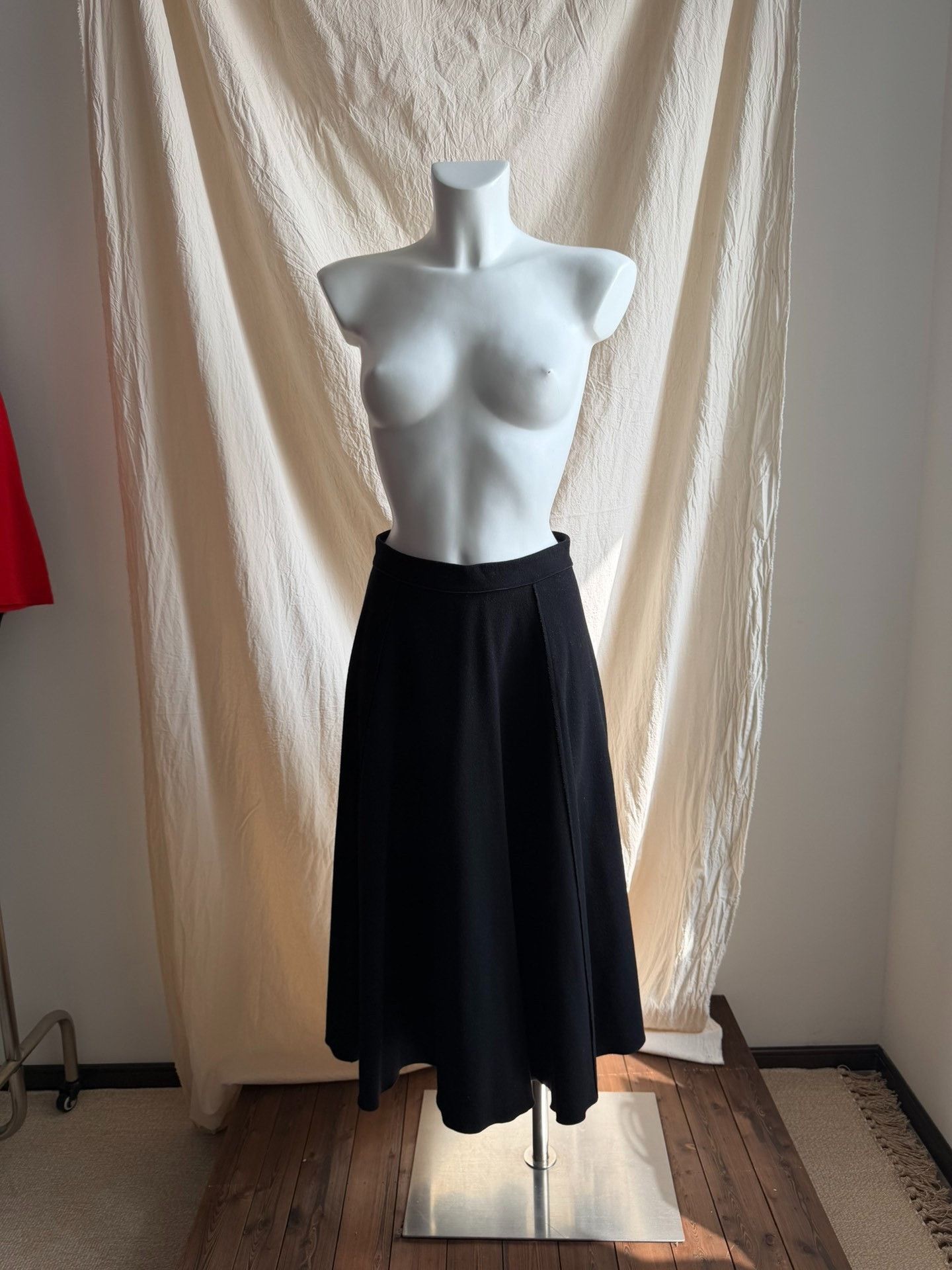 Weekend Max Mara S Max Mara Wool Black Flared Skirt Size 34" / US 12 / IT 48 - 1 Thumbnail