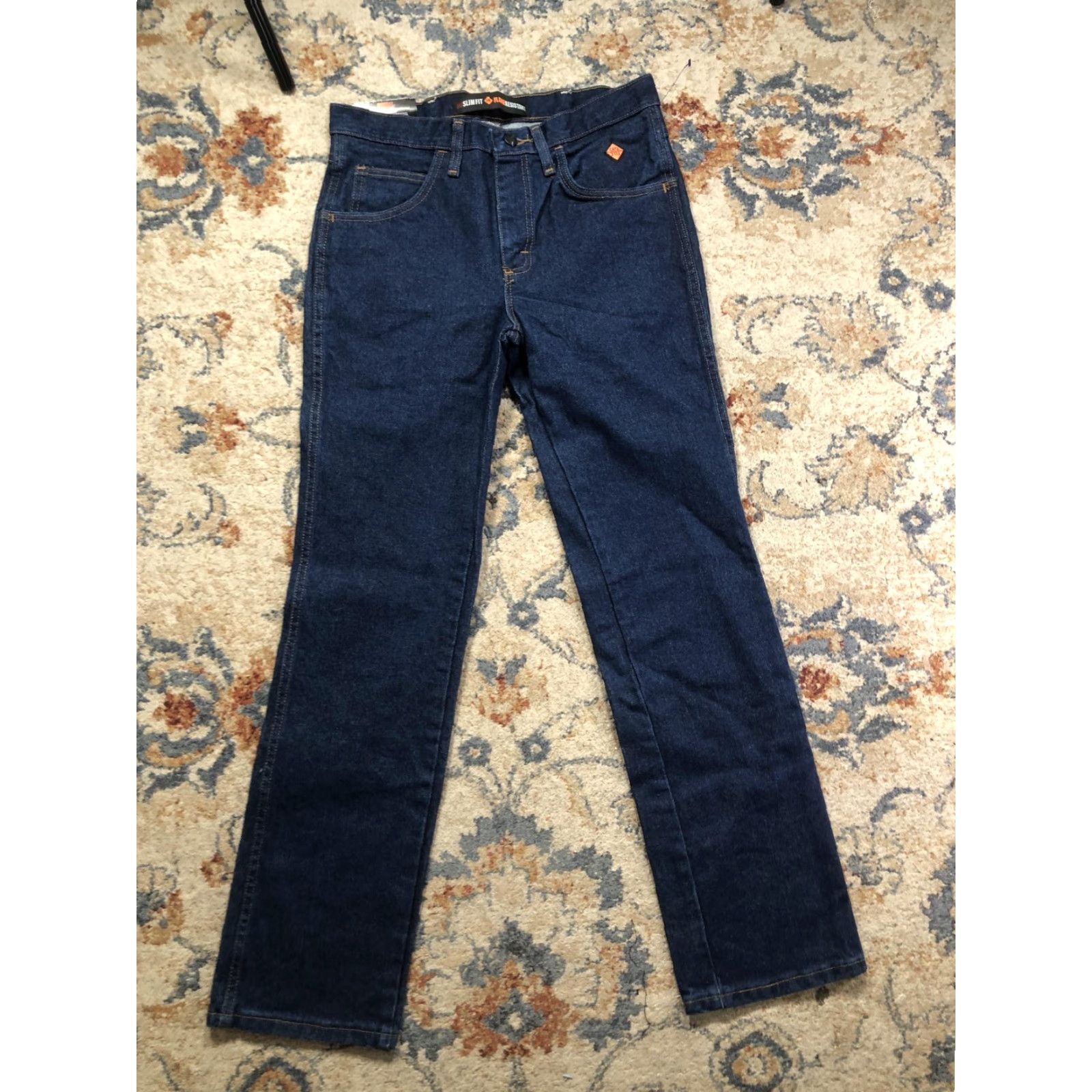Wrangler Wrangler FR36MWZ Jeans Mens 30x32 Dark Wash Slim Straight Flame-Resistant Denim Size US 30 / EU 46 - 2 Thumbnail