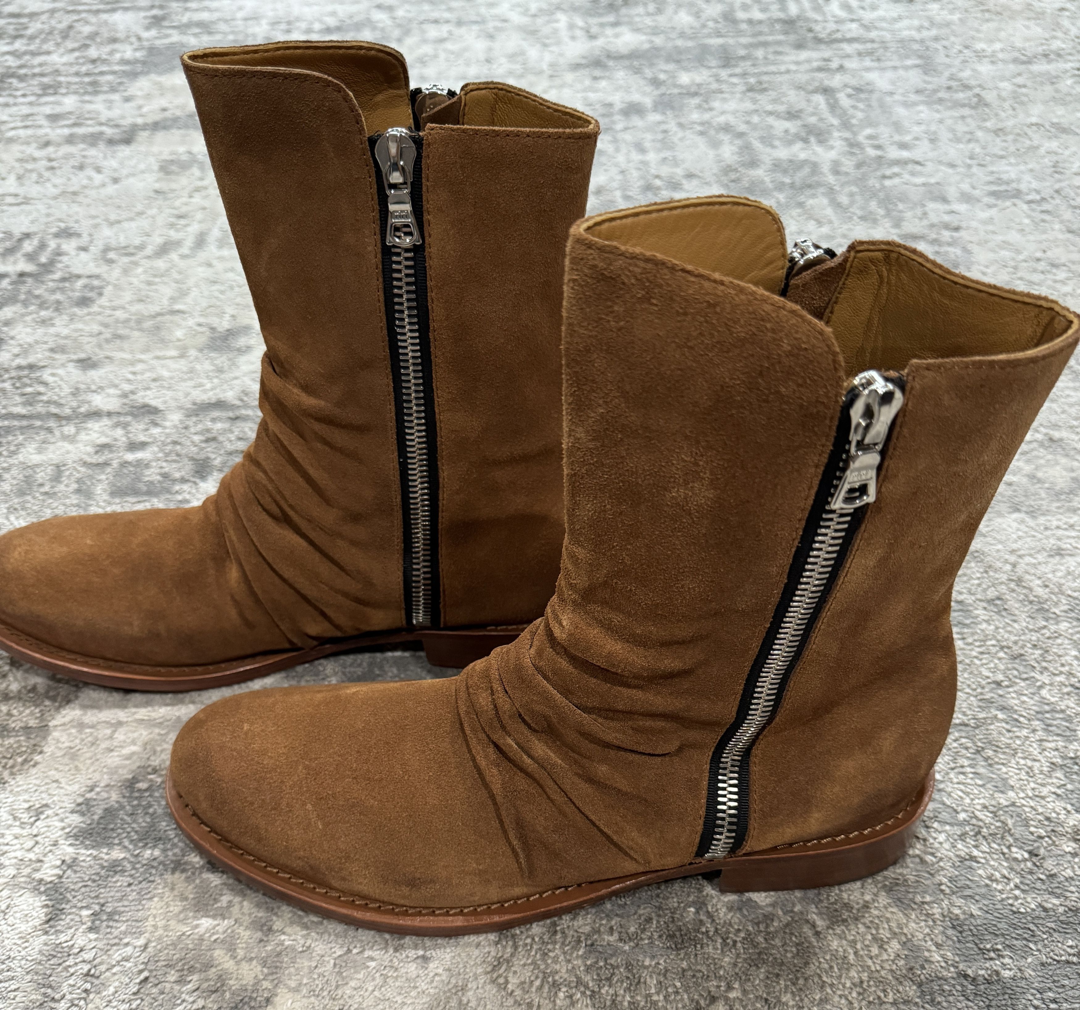 Amiri AMIRI TAWNY BROWN LEATHER DOUBLE ZIPPER STACK BOOTS 11,5 US Size US 11.5 / EU 44-45 - 3 Thumbnail