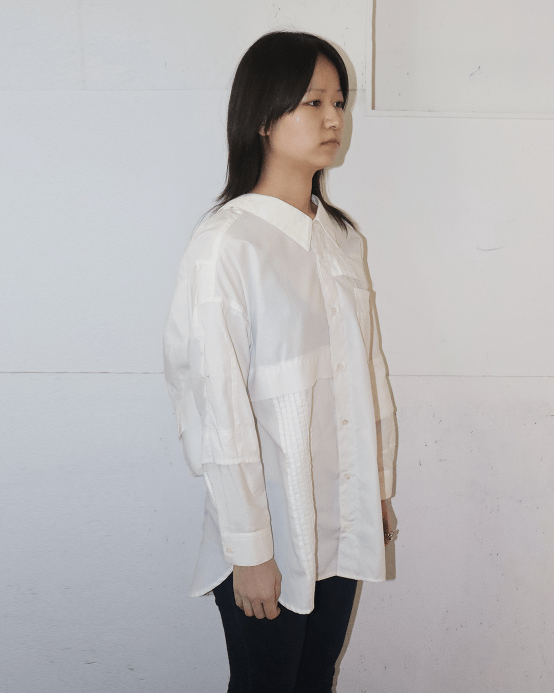 Maison MIHARA YASUHIRO Mihara Yasuhiro "Modified" Patchwork Open Collar Shirt Size ONE SIZE - 3 Thumbnail