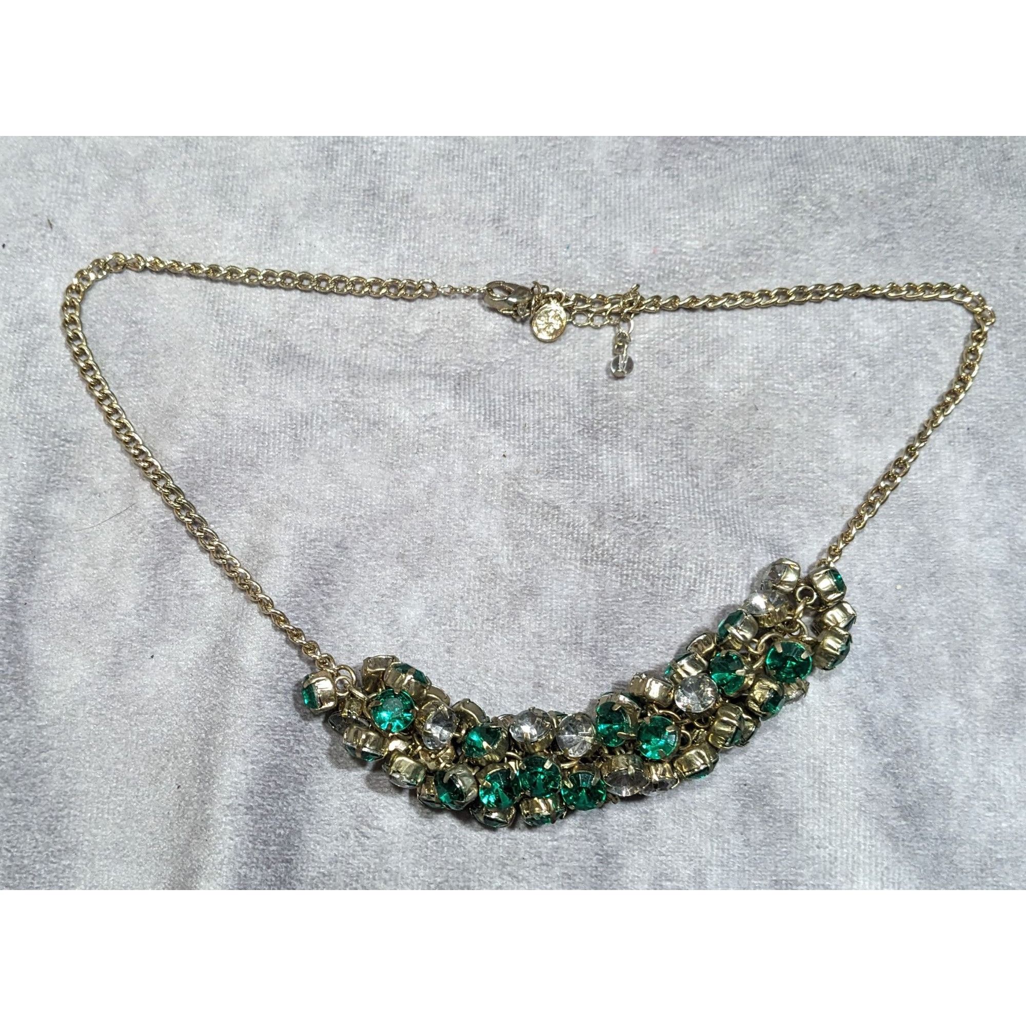 Vera Wang Simply Vera Vera Wang Gold Tone And Green Gemmed Cluster Nec Size ONE SIZE - 5 Thumbnail