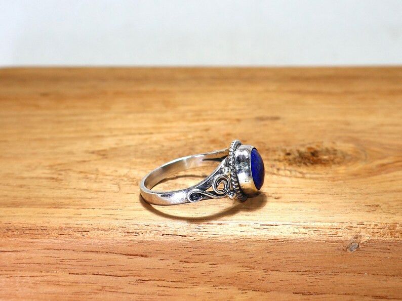 Handmade Blue Lapis Lazuli Ring, Handmade 925 Sterling Silver Jewelry Size ONE SIZE - 5 Thumbnail