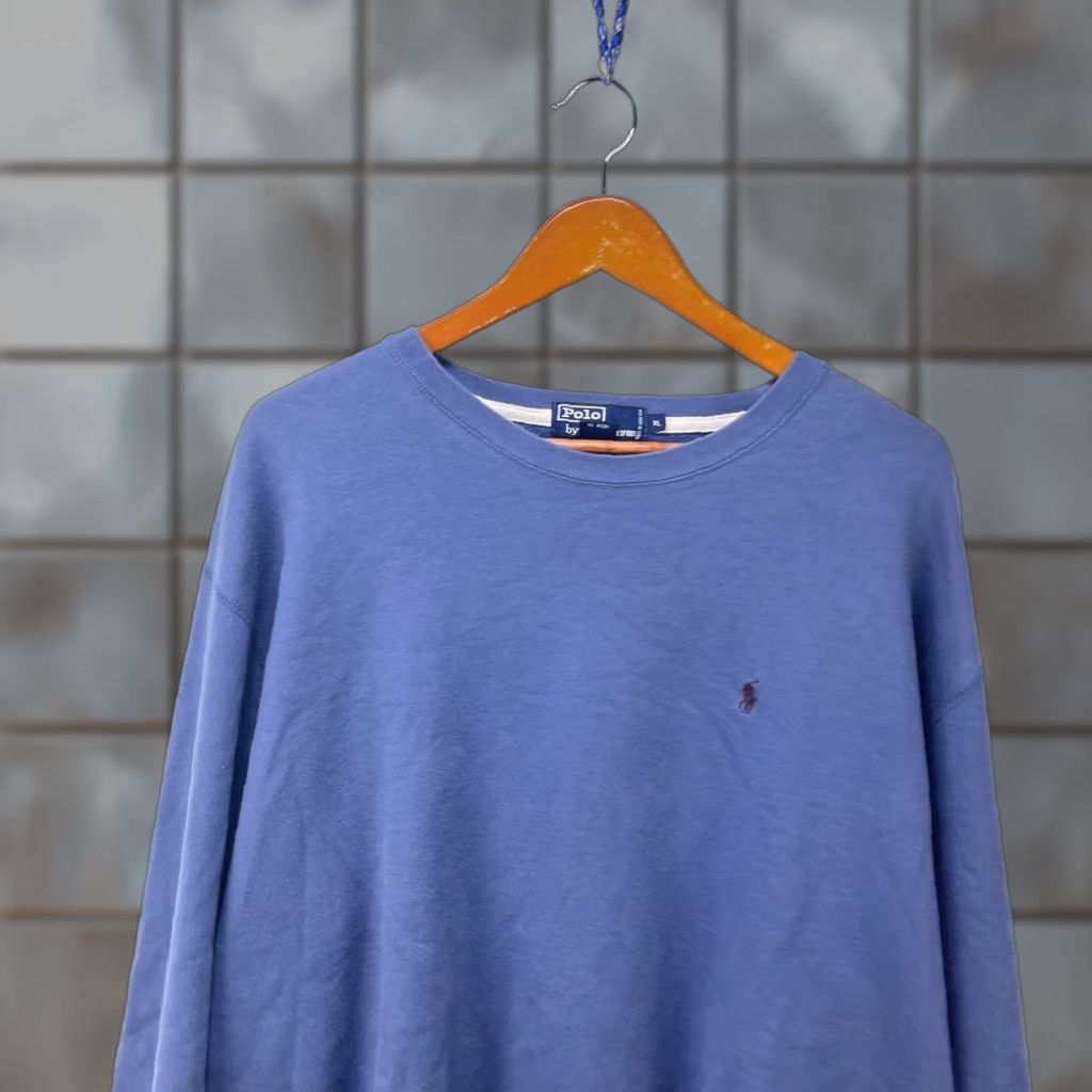 Vintage VINTAGE Polo Ralph Lauren Pony Sweatshirt XL Blue 90s Hooded Crew Neck Sweatshirt Mens Size US XL / EU 56 / 4 - 1 Thumbnail