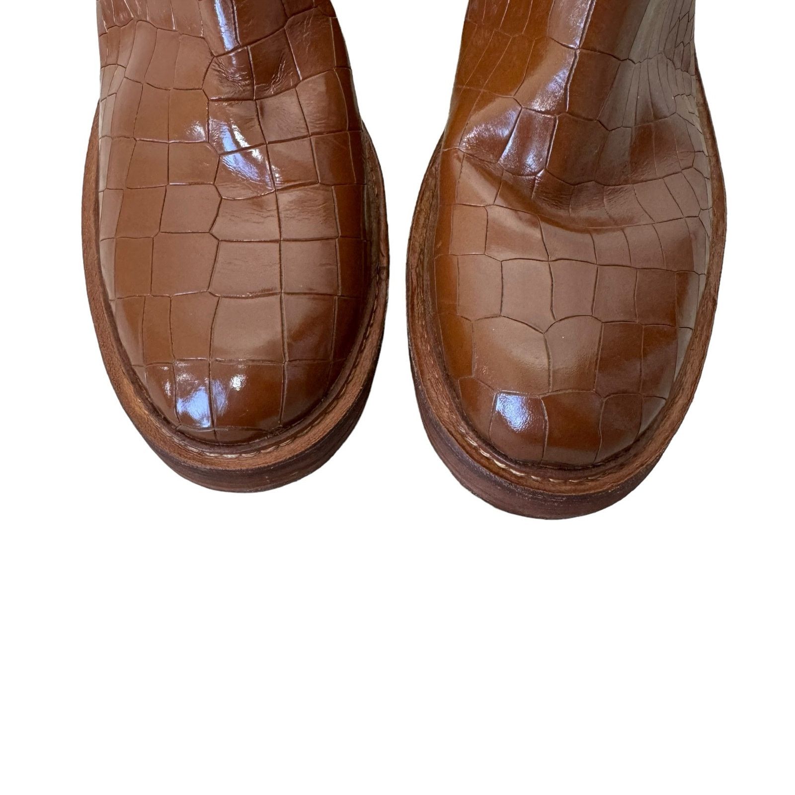 Free People FREE PEOPLE ARLO SANTA FE EMBOSSED ANKLE BOOTS Tan Croc Size US 8 / IT 38 - 6 Thumbnail