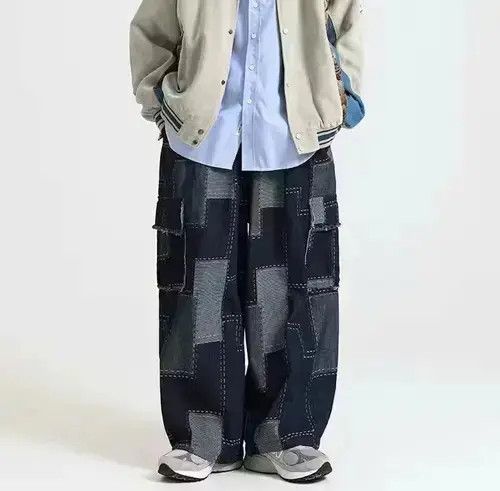 Japanese Brand Cargo patch faded patchwork baggy pants Size US 30 / EU 46 - 2 Thumbnail