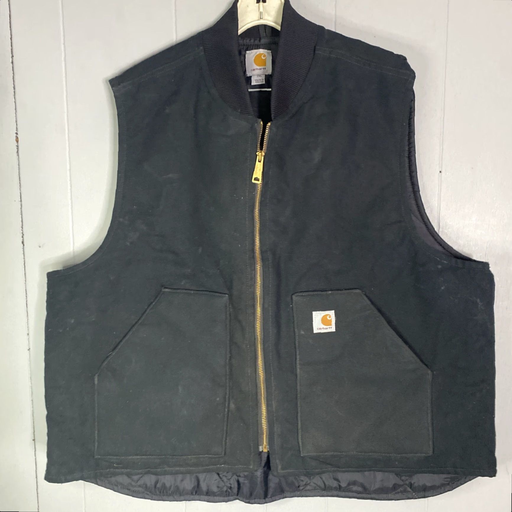 Carhartt VINTAGE Carhartt Vest 2XL Black Canvas Quilted Lined Zip Genders Mens Cap Size US XXL / EU 58 / 5 - 3 Thumbnail