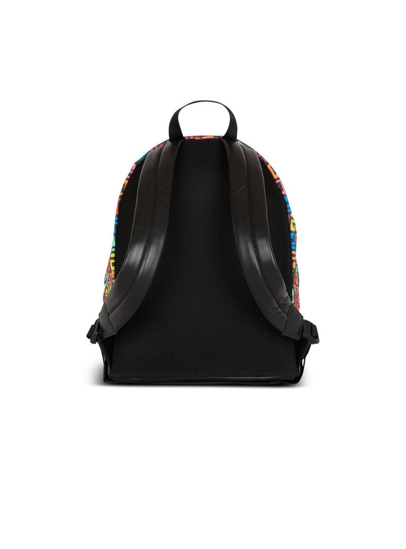 Balmain o1s1wg111225 Size:OS/Labyrinth Canvas Backpack in Multicolor Size ONE SIZE - 2 Thumbnail
