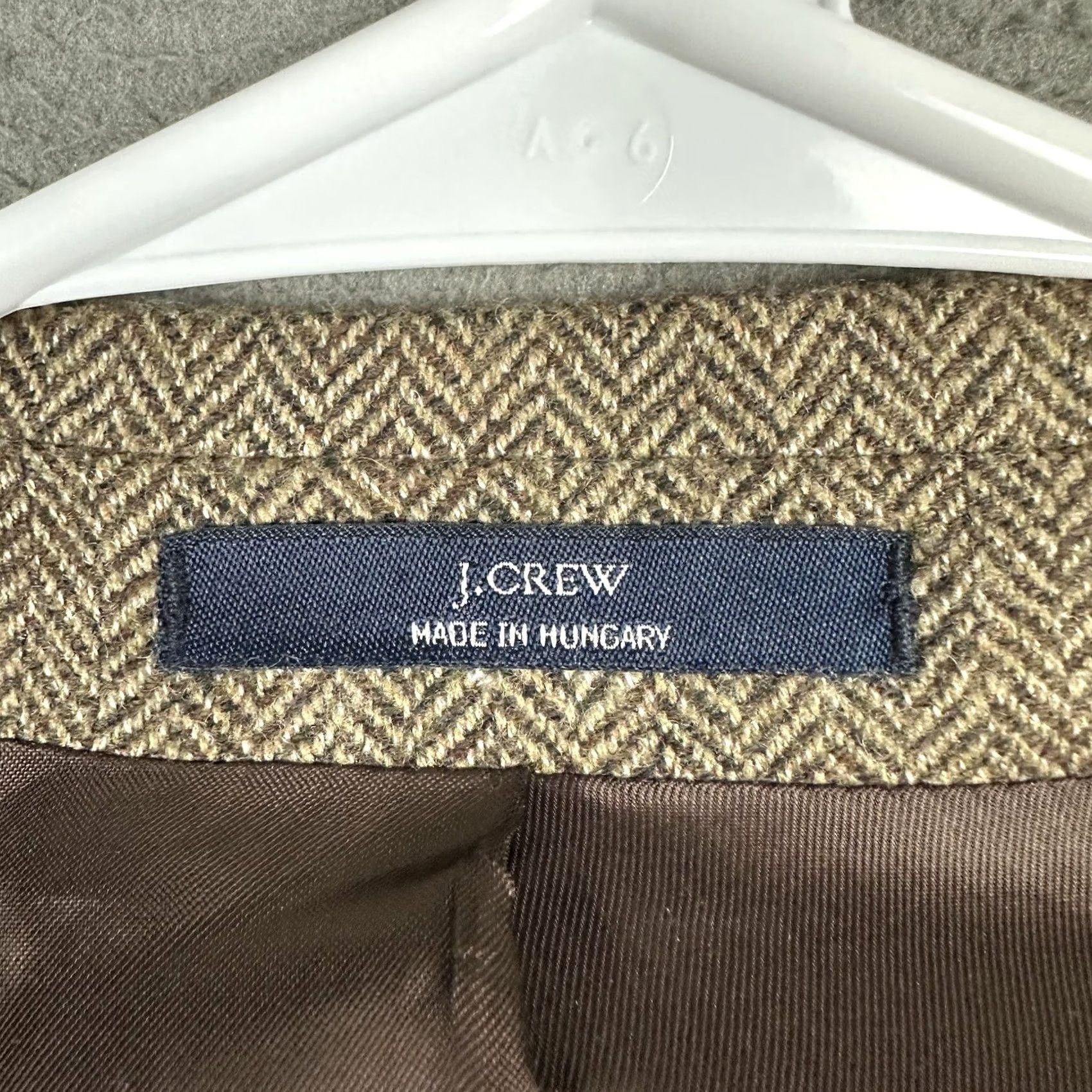 J.Crew J.CREW Sport Coat Mens Large Brown Tweed Herringbone Wool Jacket Notch Lapel Two-Button 46 Chest Regular Fit Winter 90s(unspecified) Size US L / EU 52-54 / 3 - 4 Thumbnail
