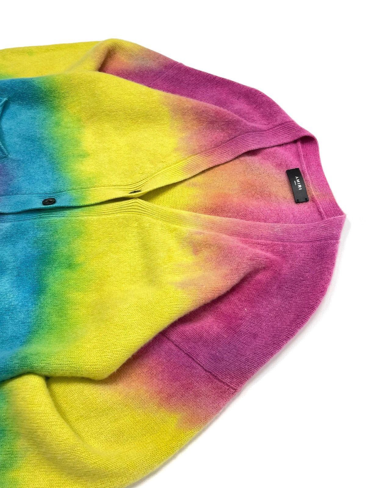 Amiri AMIRI Oversized Tie-Dye / Rainbow Cashmere Cardigan - Size S Size S / US 4 / IT 40 - 3 Thumbnail