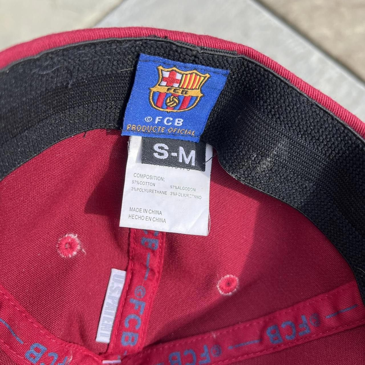 Other FCB Football Club Barcelona Dark Red Flexfit Hat Size ONE SIZE - 6 Thumbnail