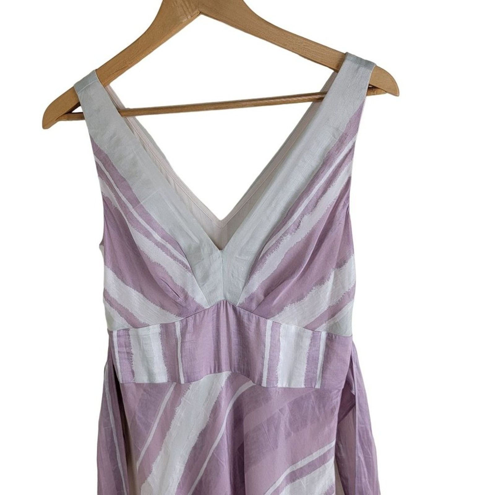 Rebecca Taylor Rebecca Taylor Womens Stripes Tie Waist Midi Dress V-Neck Size XS / US 0-2 / IT 36-38 - 3 Thumbnail