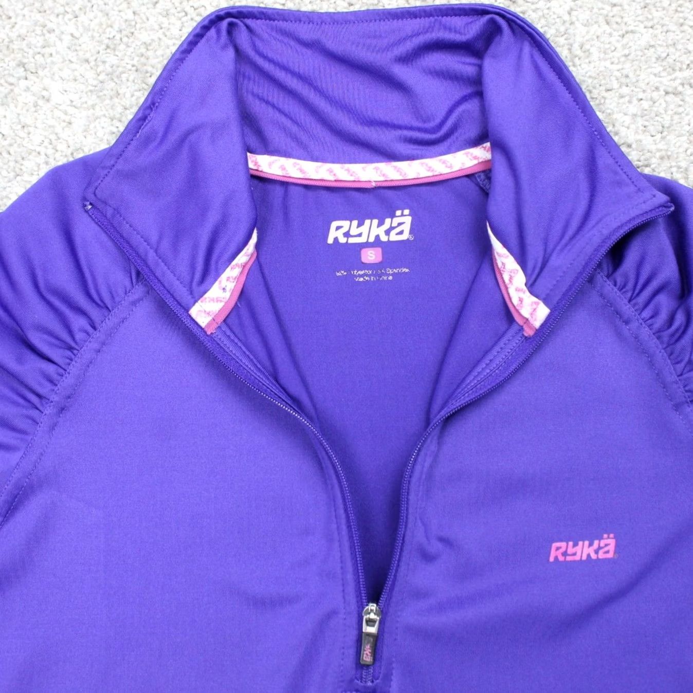 Vintage Ryka Sweatshirt Womens Small Purple 1/4 Zip Polyester Stretch L/S Pullover Size S / US 4 / IT 40 - 7 Thumbnail