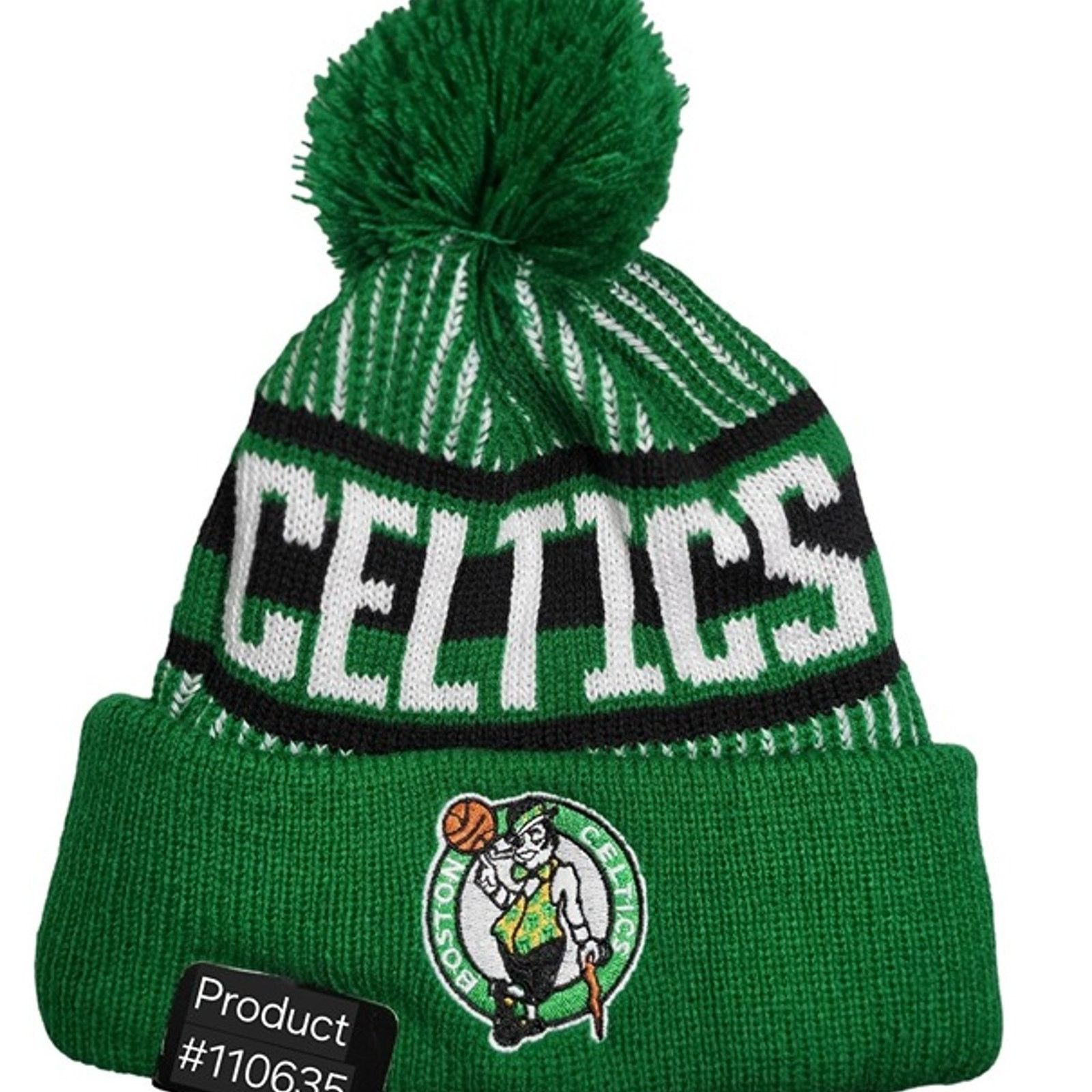 Other NWT Boston Celtics NBA Sports Pom Knit Beanie Fleece Lining Size ONE SIZE - 3 Thumbnail