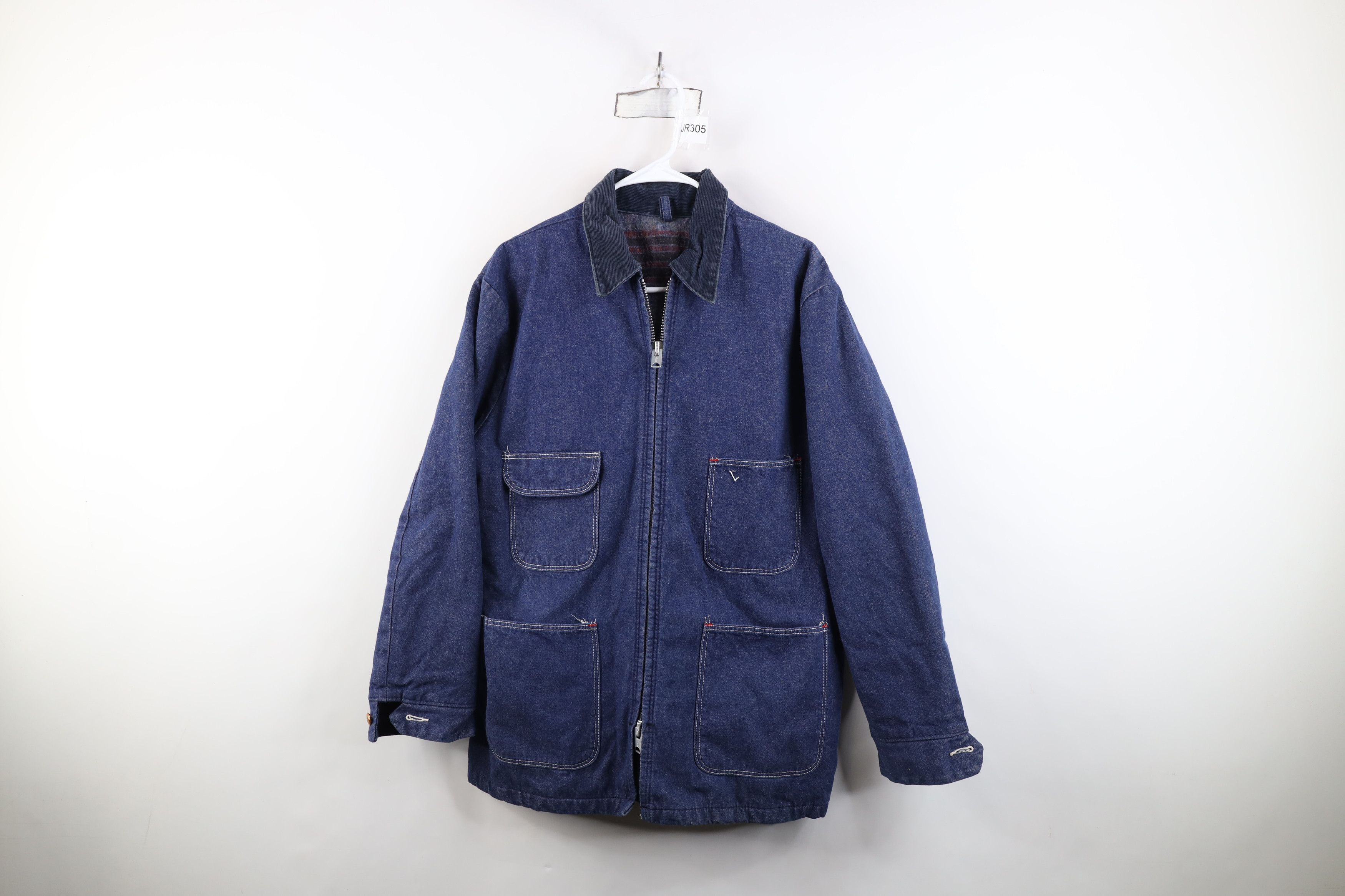 Vintage Vintage 60s Streetwear Lined Denim Chore Barn Jacket USA Size US L / EU 52-54 / 3 - 1 Thumbnail