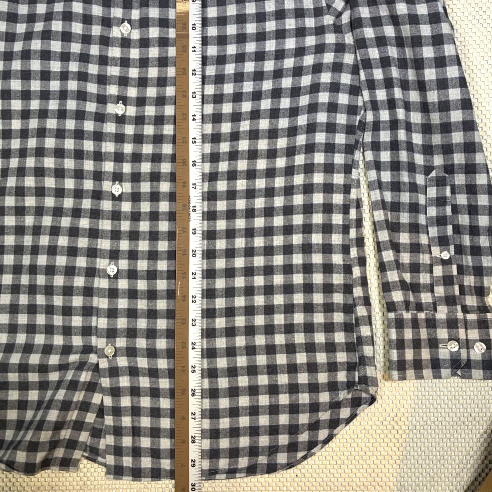 Bonobos Bonobos Shirt Men Long Sleeve Button-Down Slim Fit Gray Gingham Check L Size US L / EU 52-54 / 3 - 7 Thumbnail