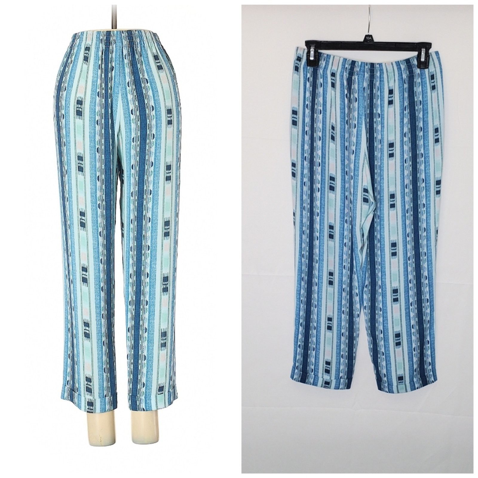 Bcbgmaxazria VINTAGE BCBGMAXAZRIA Y2K Cedric Blue Abstract Print Pants Size 28" / US 6 / IT 42 - 3 Thumbnail