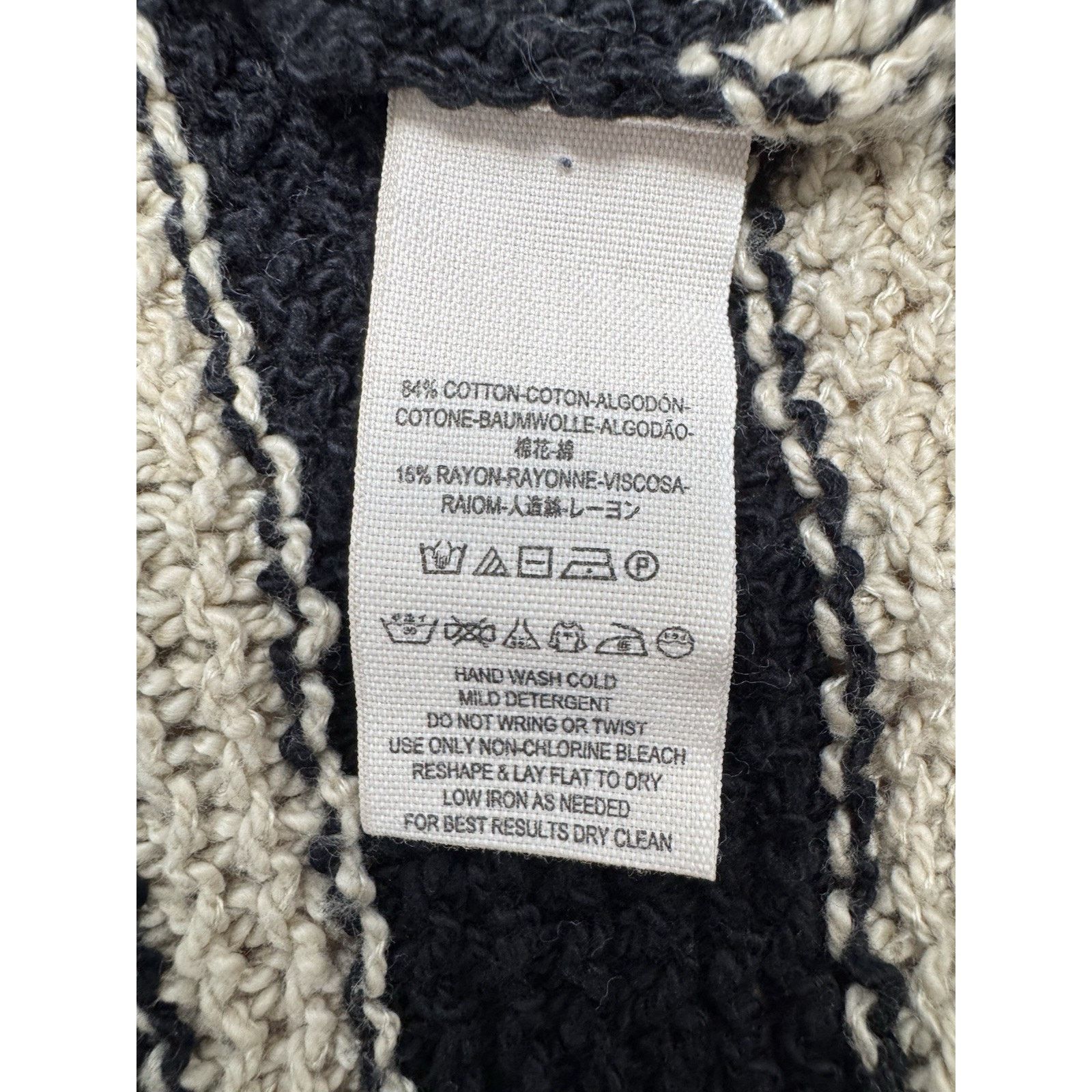 Free People Free People Black Beige Chevron Strip Cardigan Sweater Size M / US 6-8 / IT 42-44 - 10 Thumbnail