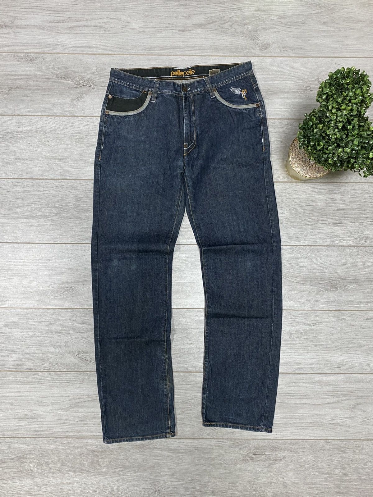 Pelle Pelle Pelle Pelle big logo PP wings vintage jeans pants Size US 34 / EU 50 - 6 Thumbnail