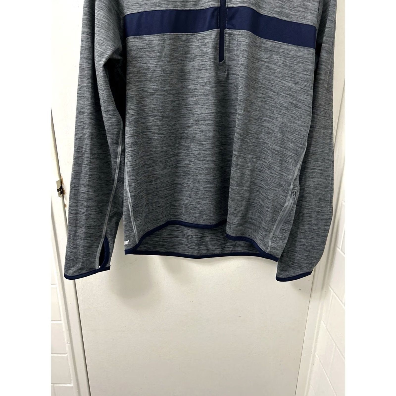 New Balance New Balance NB Dry 1/4 Zip Mens M Gray Navy Pullover L/S Pockets Logo Zipper Activewear Running Gym Training Size US M / EU 48-50 / 2 - 3 Thumbnail