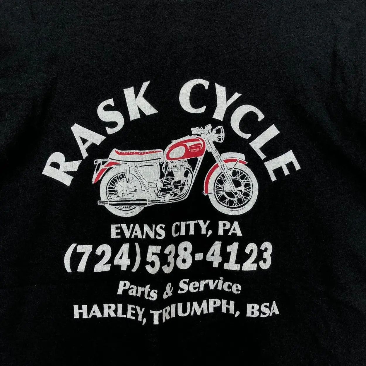 Vintage Vintage TRIUMPH RASK CYCLE Tee Shirt Rider Size M / US 6-8 / IT 42-44 - 7 Thumbnail