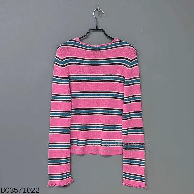 Louis Vuitton Louis Vuitton Pink striped crewneck sweater Size S / US 4 / IT 40 - 2 Thumbnail