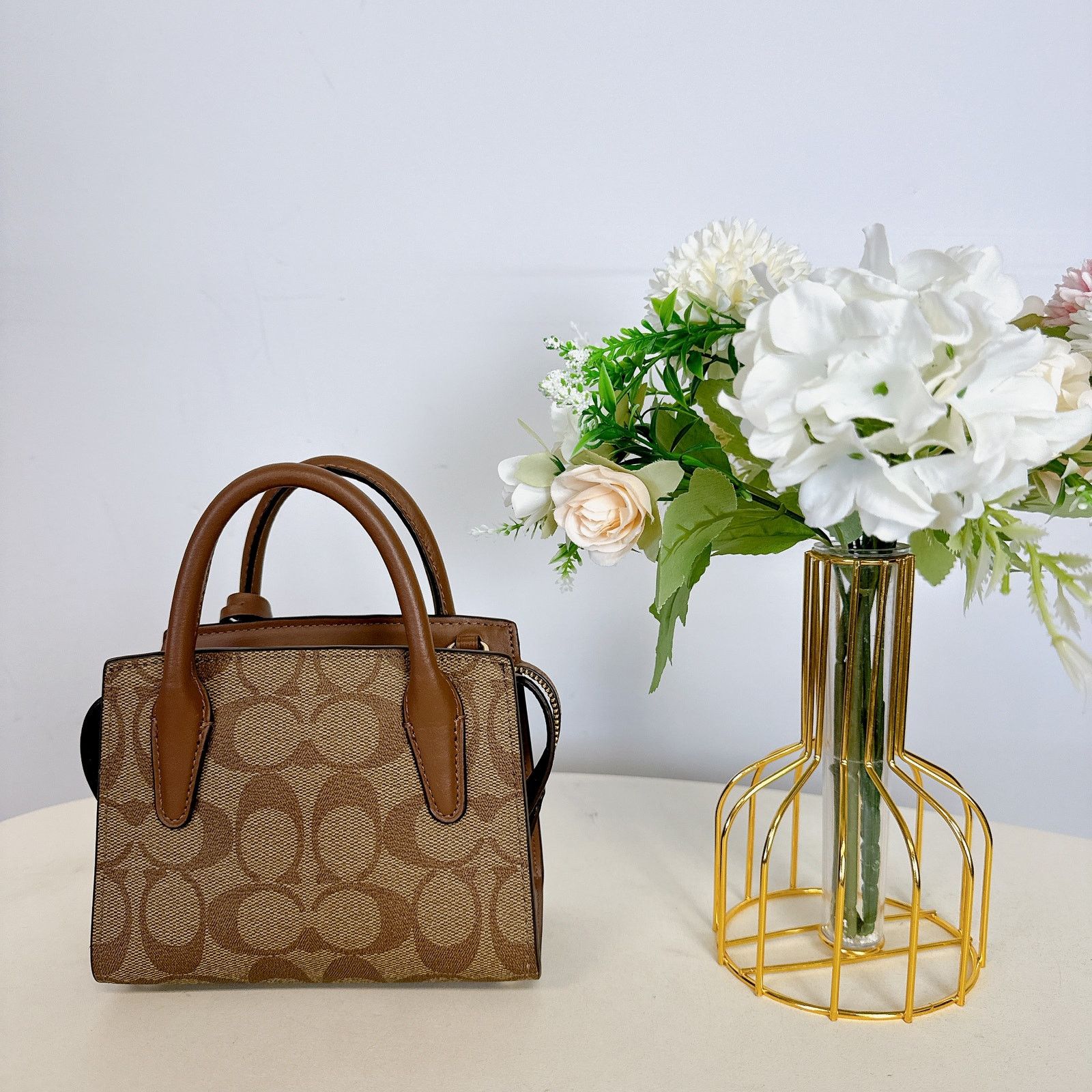 Coach Coach CO975 Andrea Mini Carryall IN Khaki Saddle 2 Size ONE SIZE - 4 Thumbnail