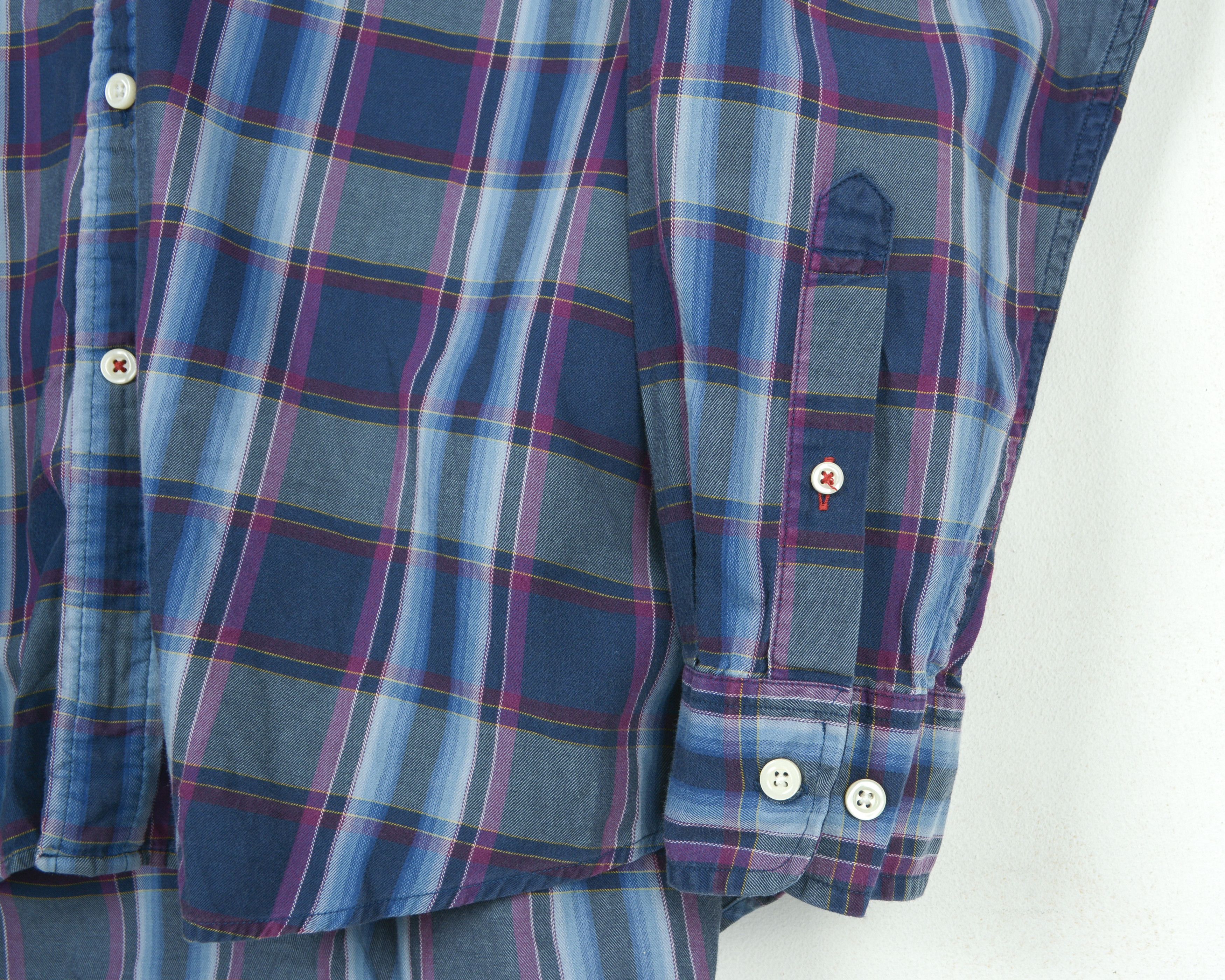 Tommy Hilfiger Casual Shirt Long Sleeved Button Check Plaid Purple Formal Size US L / EU 52-54 / 3 - 6 Thumbnail