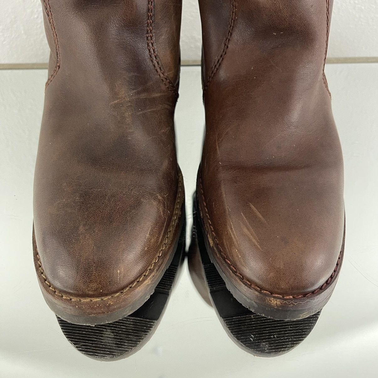Vintage Vintage Western Brown Leather Embossed Eagle Mid Calf Boots Size US 9 / EU 42 - 8 Thumbnail