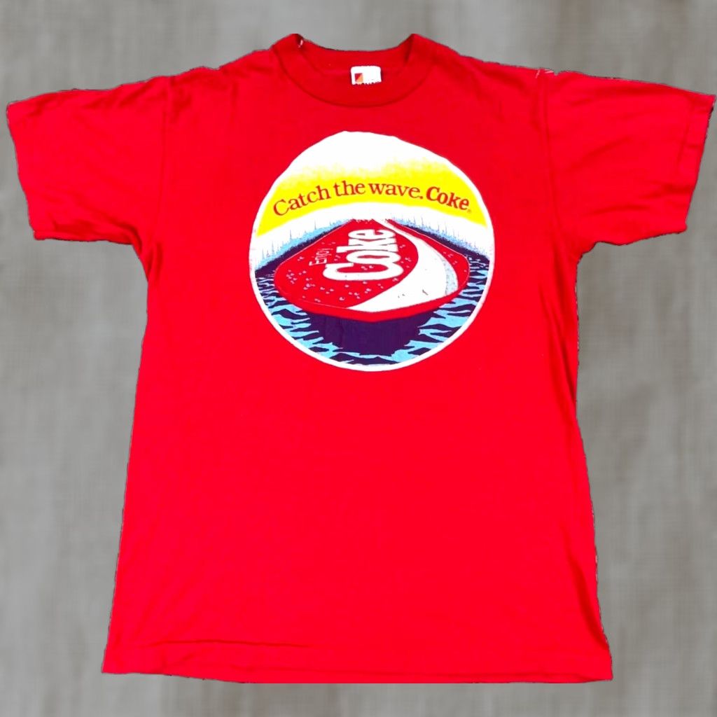 Vintage Vintage Coca Cola Shirt Men XL Red Tee Single Stitch USA Coke 80s Surfboard Surf Nike Shirt Size US XL / EU 56 / 4 - 1 Thumbnail