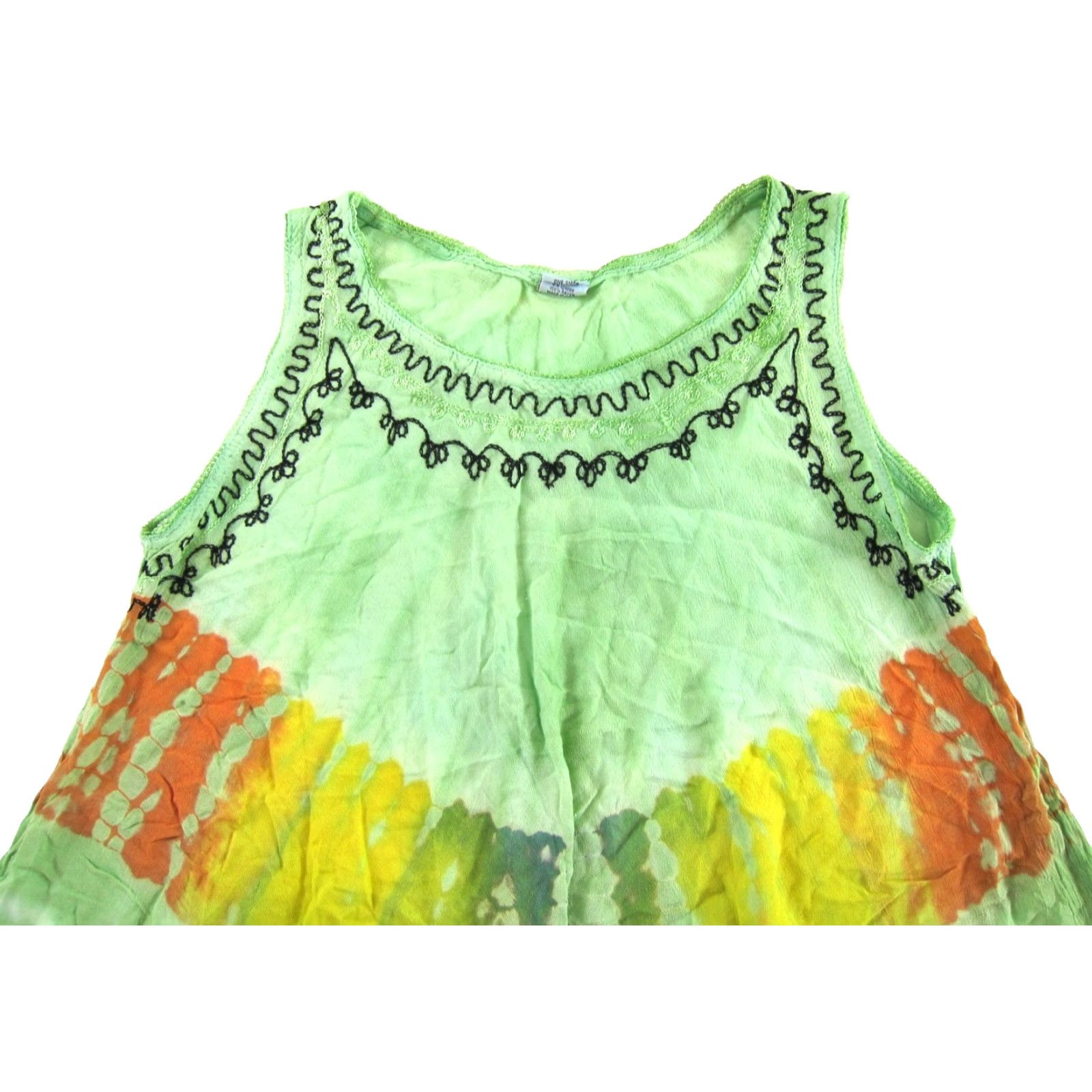 Vintage VINTAGE SHORELINE Dress Shirt Hippie 100% Rayon Green Tie Dye M-L Women's Midi Tunic Tank Size M / US 6-8 / IT 42-44 - 3 Thumbnail