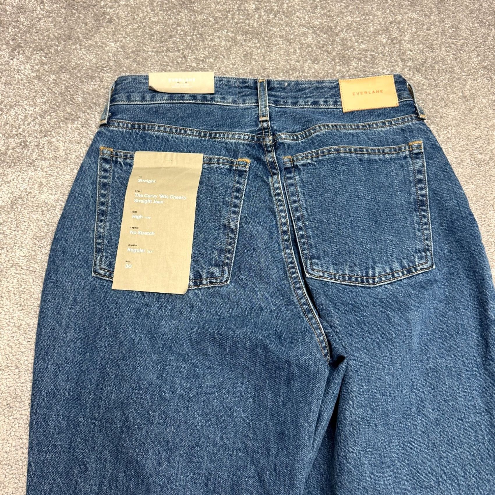 Everlane Everlane The Curvy 90s Cheeky Straight Jean Jeans 30 Blue Denim NWT 100% Cotton High Rise Adult Womens Regular 5-Pocket City Streetwear Vintage No Size 30" / US 8 / IT 44 - 4 Thumbnail