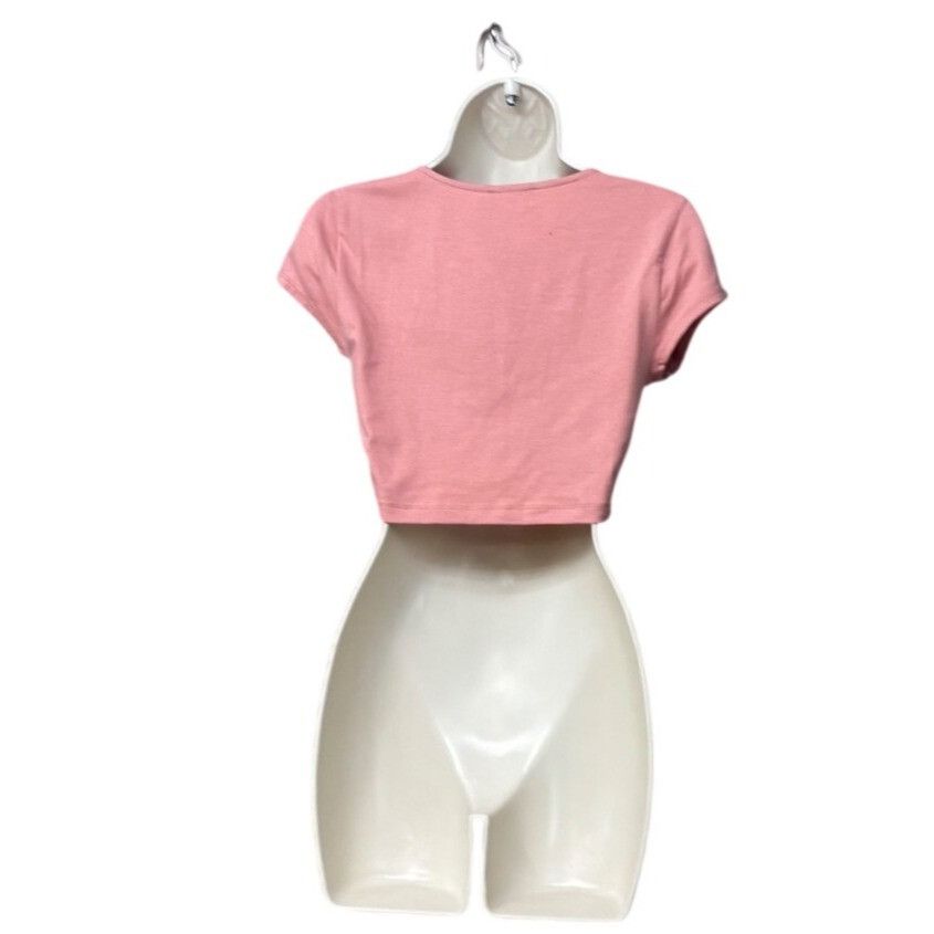 Other Charlotte Russe Pink Crisscross Front, Cropped Cup Sleeve T Size S / US 4 / IT 40 - 4 Thumbnail