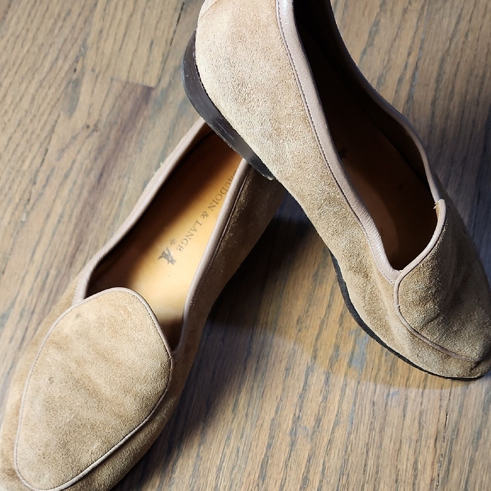 Baudoin & Lange Elegant Tan Suede Loafers Size US 5.5 / IT 35.5 - 1 Thumbnail