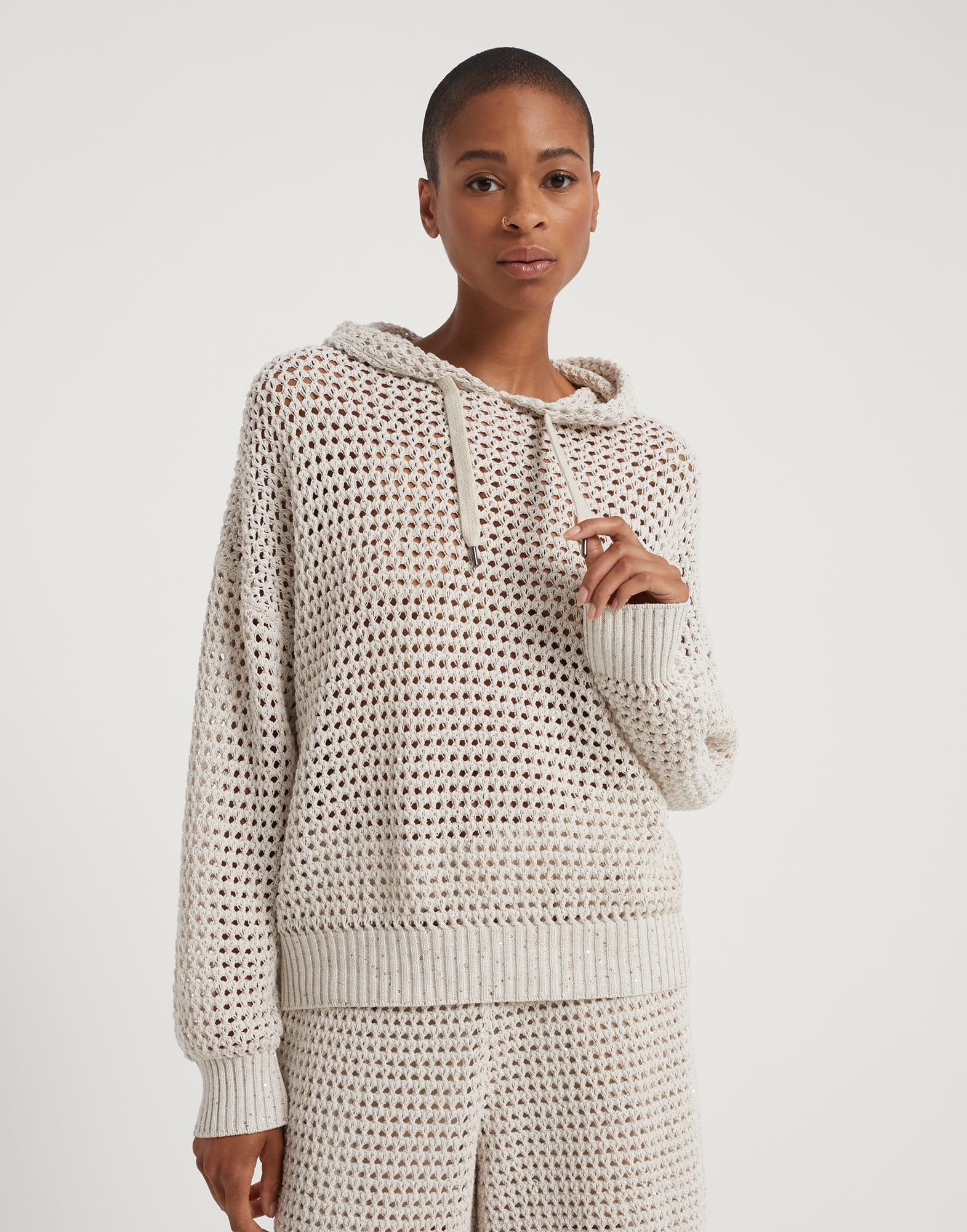 Brunello Cucinelli o1w1db10825 Sweater in Medium Beige Size XL / US 12-14 / IT 48-50 - 1 Thumbnail