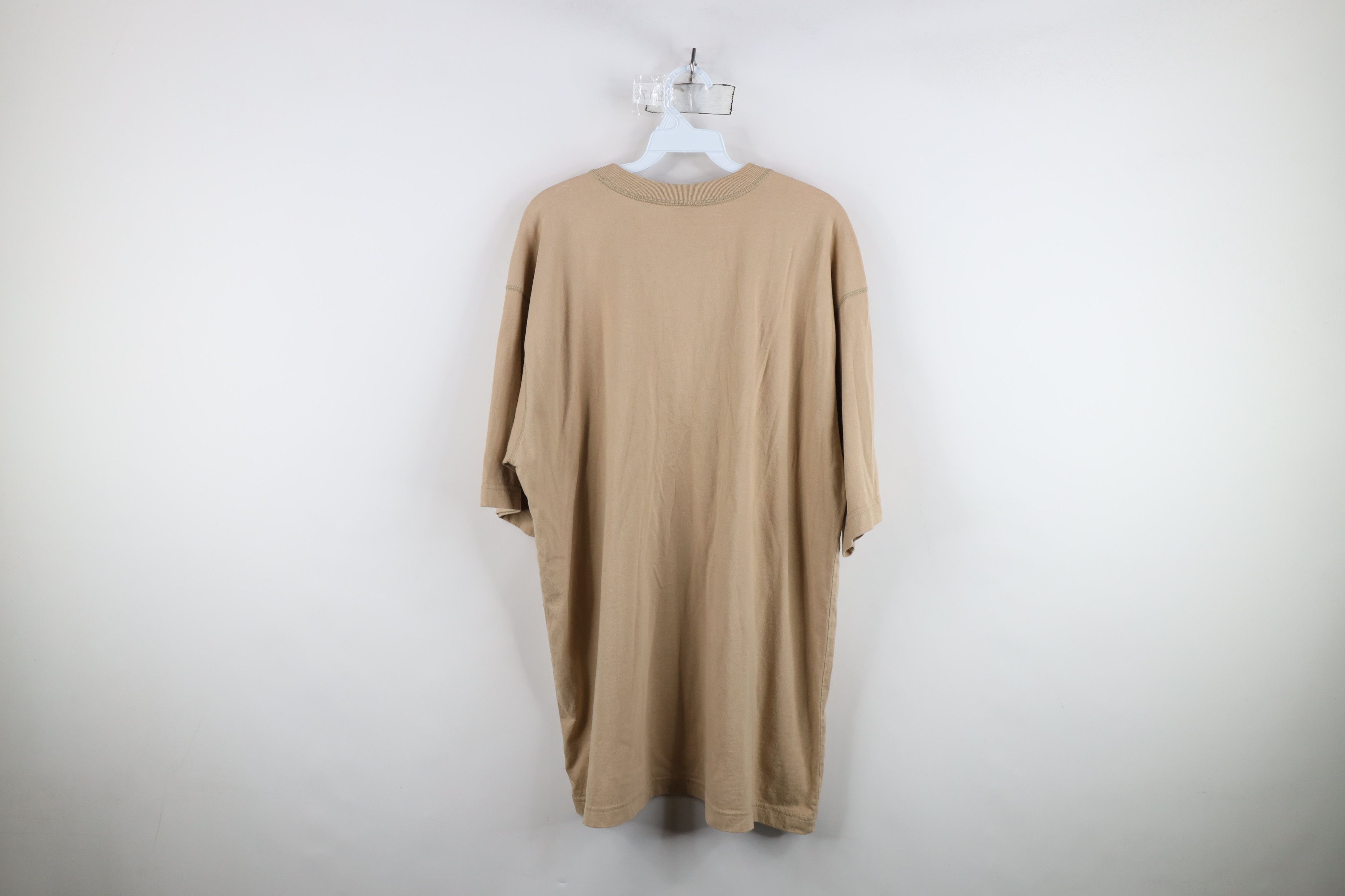 Vintage Vintage 90s Streetwear Baggy Henley T-Shirt Beige Khaki Size US L / EU 52-54 / 3 - 11 Thumbnail