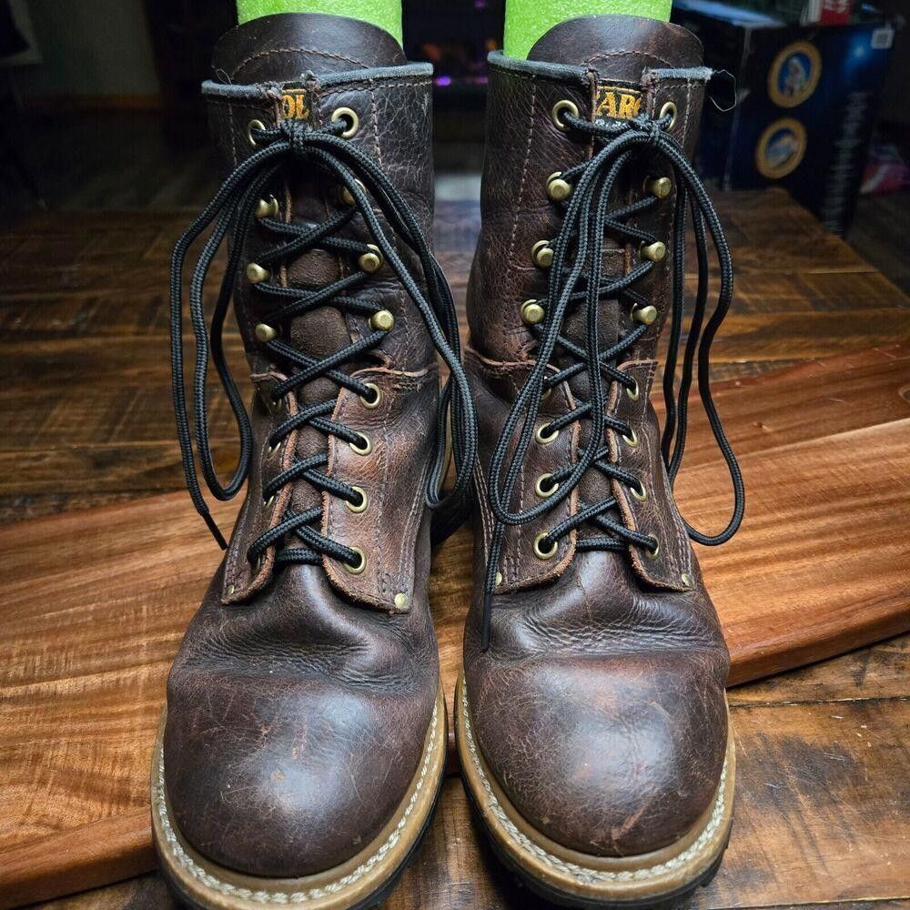 Carolina Herrera Carolina Elm Mens 8" SZ 9 Crazy Horse Leather Work Boot BB3 Size US 8 / EU 41 - 6 Thumbnail