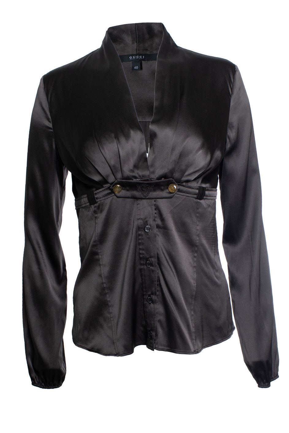 Gucci Gucci, Hysteria dark brown silk blouse Size XS / US 0-2 / IT 36-38 - 1 Thumbnail