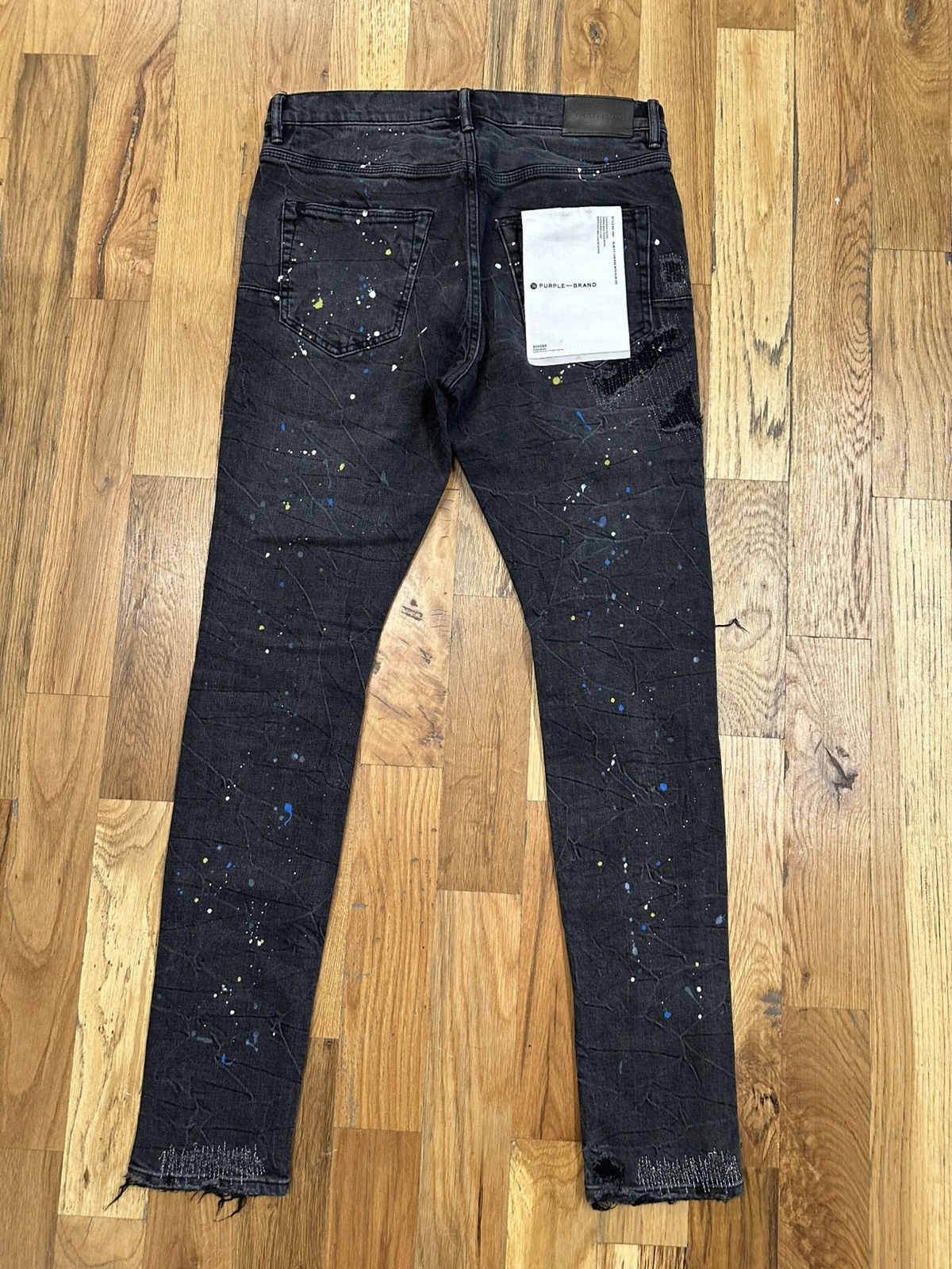 Purple Brand Purple Brand Paint Splatter Sitched Black Denim