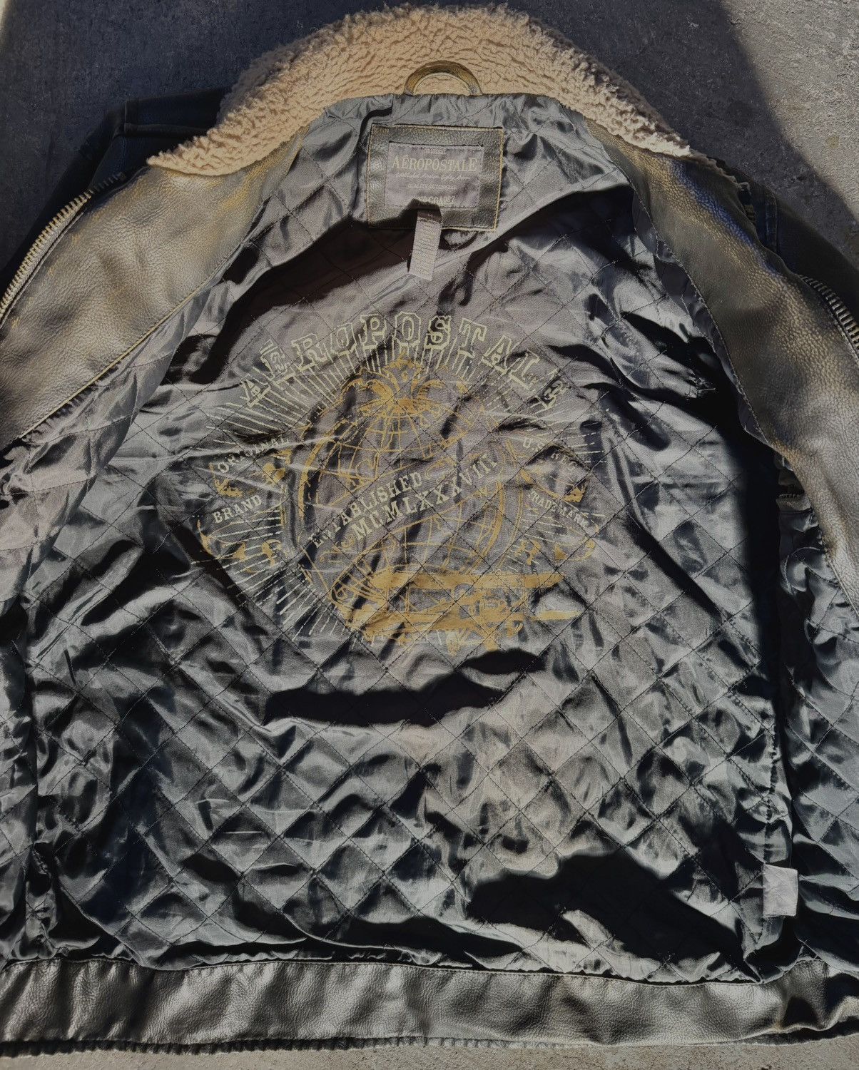 Aeropostale Aeropostale Leather Bomber Jacket Size US M / EU 48-50 / 2 - 6 Thumbnail