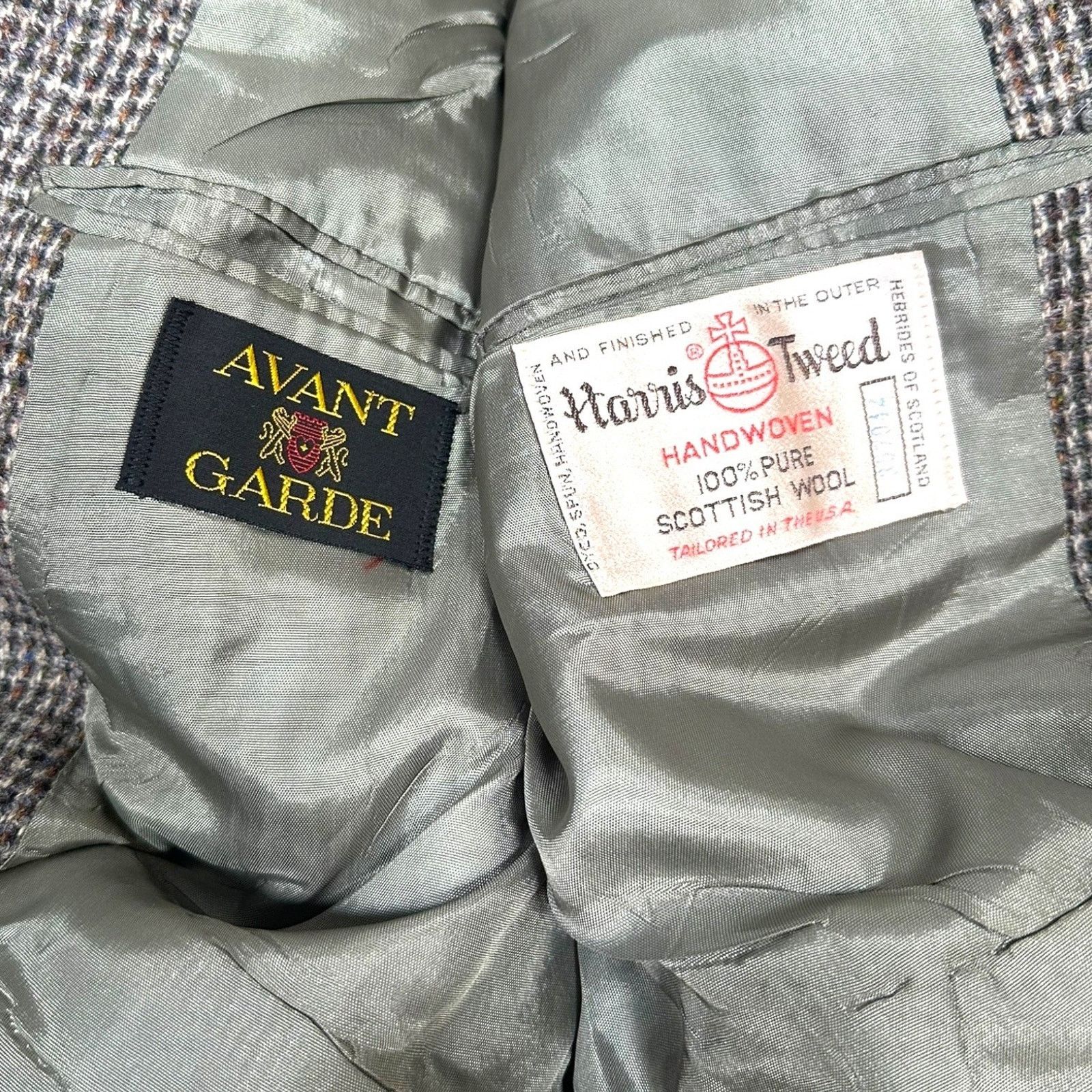 Harris Tweed Avant Garde Harris Tweed Blazer 44R Mens Sport Coat Jacket Size 44R - 7 Thumbnail