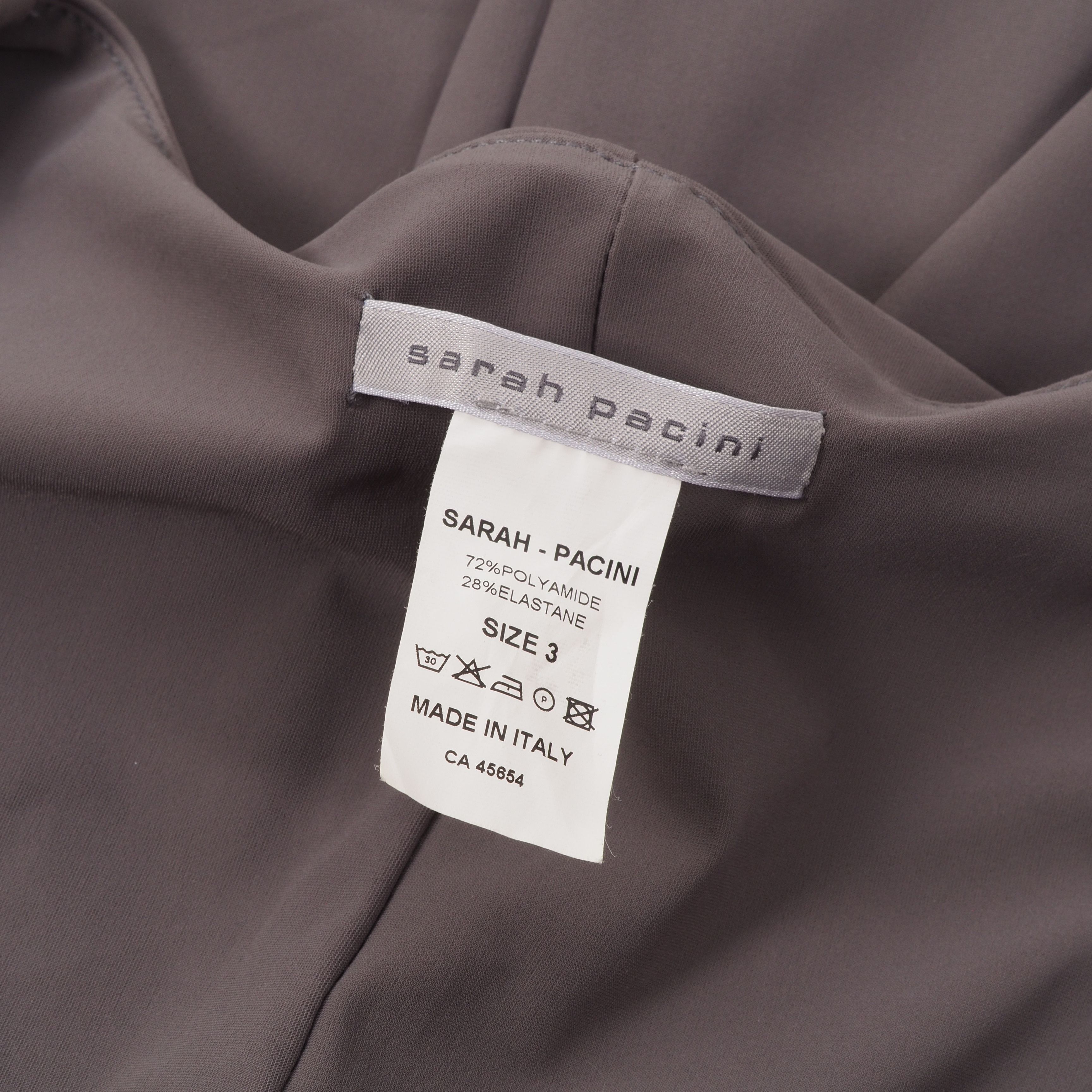 Sarah Pacini Sarah Pacini Gray Beige Asymmetrical Midi Dress Size L / US 10 / IT 46 - 2 Thumbnail