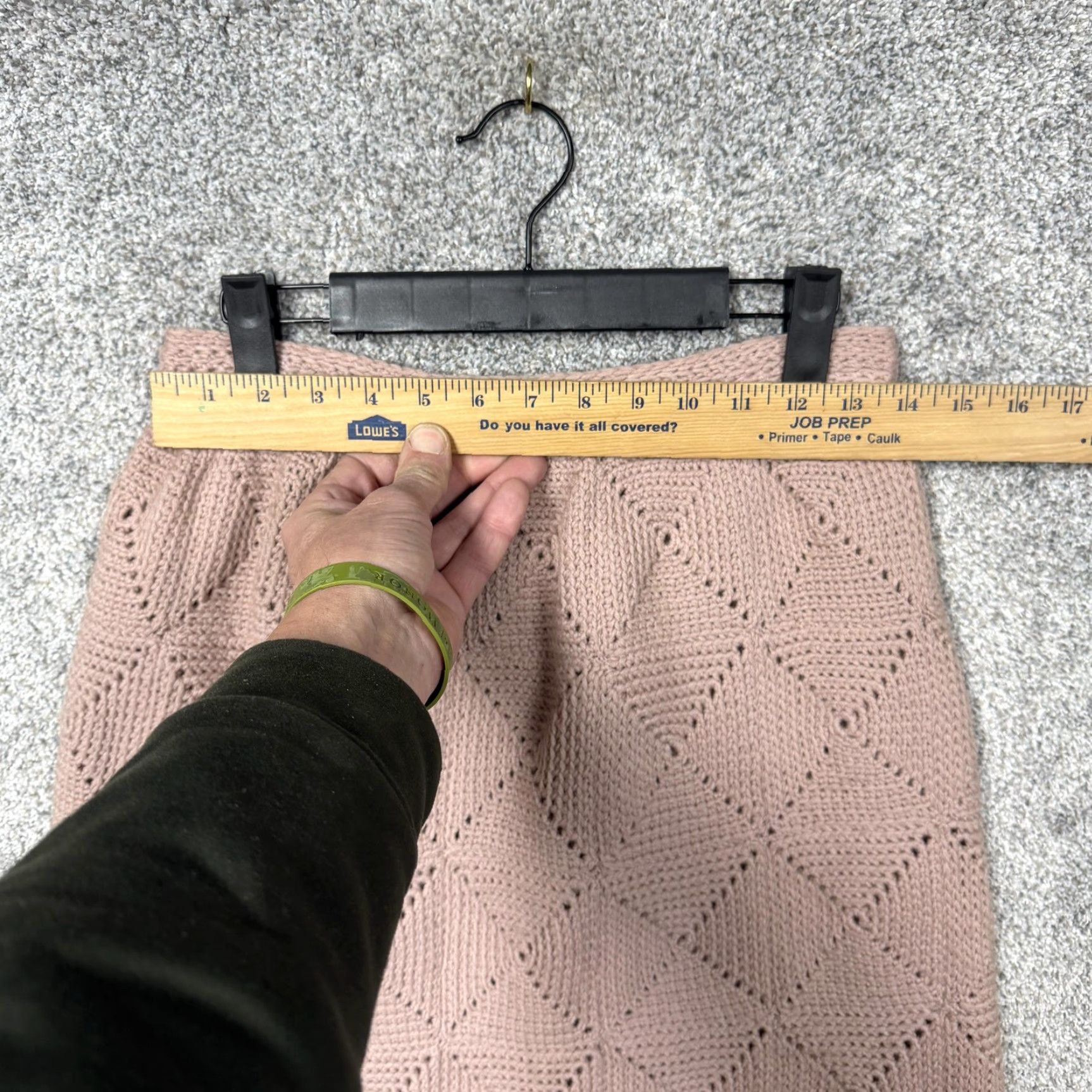 Pinko VINTAGE 70s Handmade Crochet Skirt S Mauve Pink Cottagecore Boho Indie Artisan Size 28" / US 6 / IT 42 - 2 Thumbnail