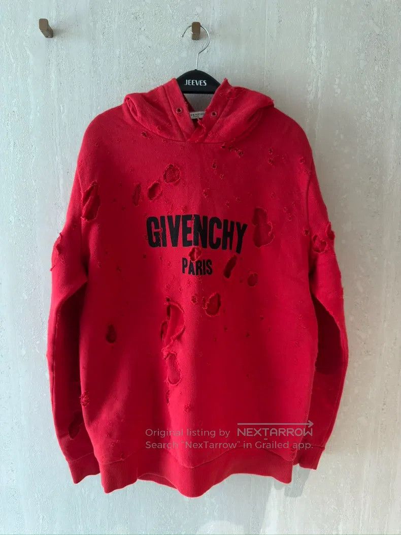 Givenchy Givenchy Best-Selling Red Large Hole Letter Logo Hoodie wi Size US M / EU 48-50 / 2 - 1 Thumbnail